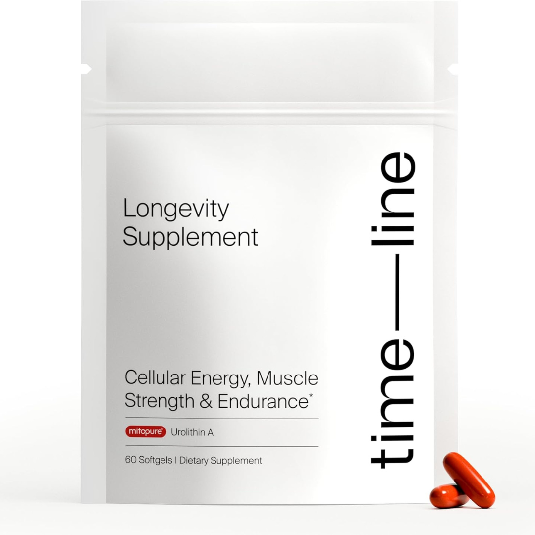 Timeline Mitopure Urolithin A - Clinically Proven Supplement for Healthy Aging and Cellular Renewal - Mitoceutical for Muscle Strength and Longevity - 60 Softgels
