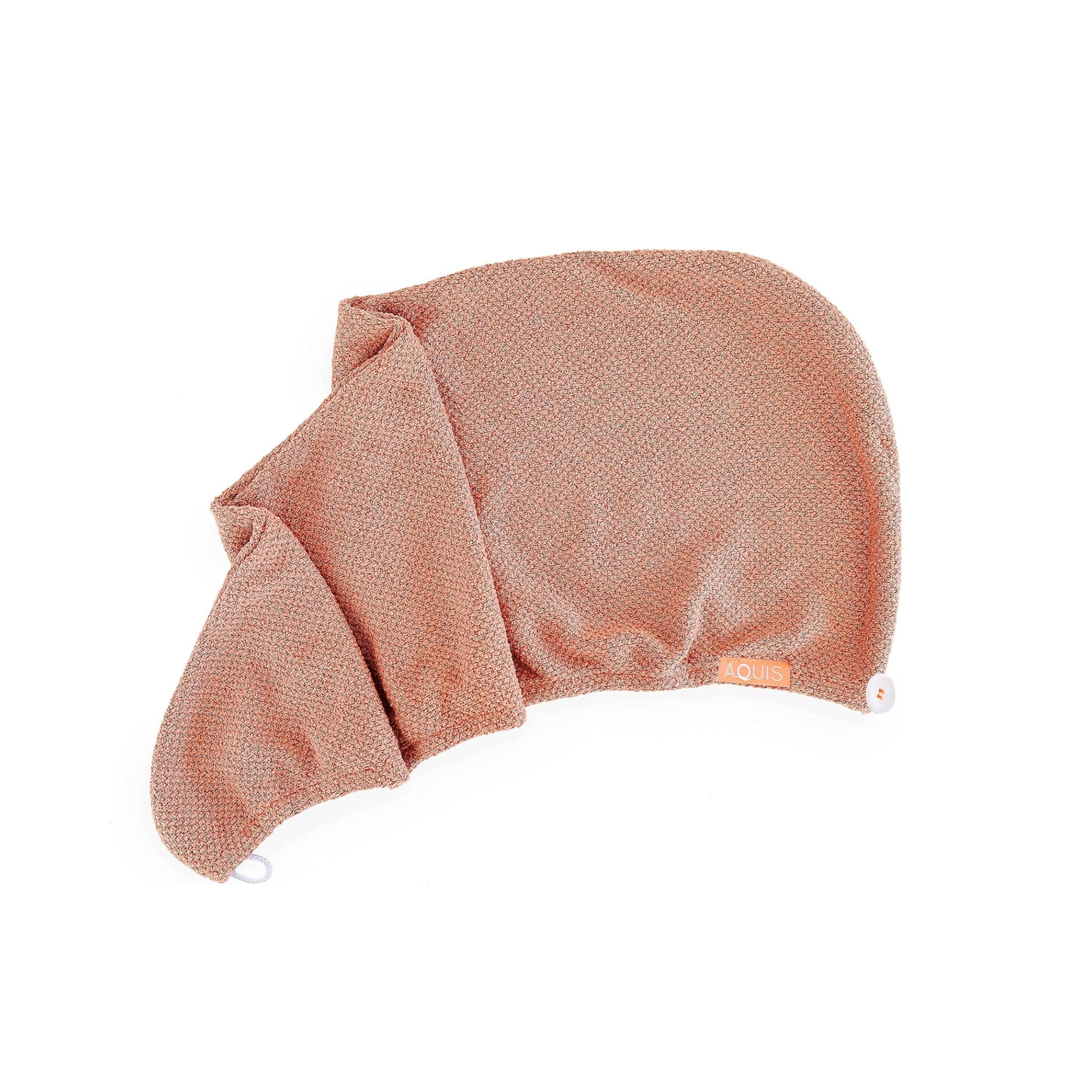 AQUIS COPPER SURE Rapid Dry Microfiber Hair Wrap, Button-Loop Closure Turban Shape, Odor-Resistant Clean Towel Technology, Ultra-Absorbent for Healthier Hair Drying, (10"" x 29"")