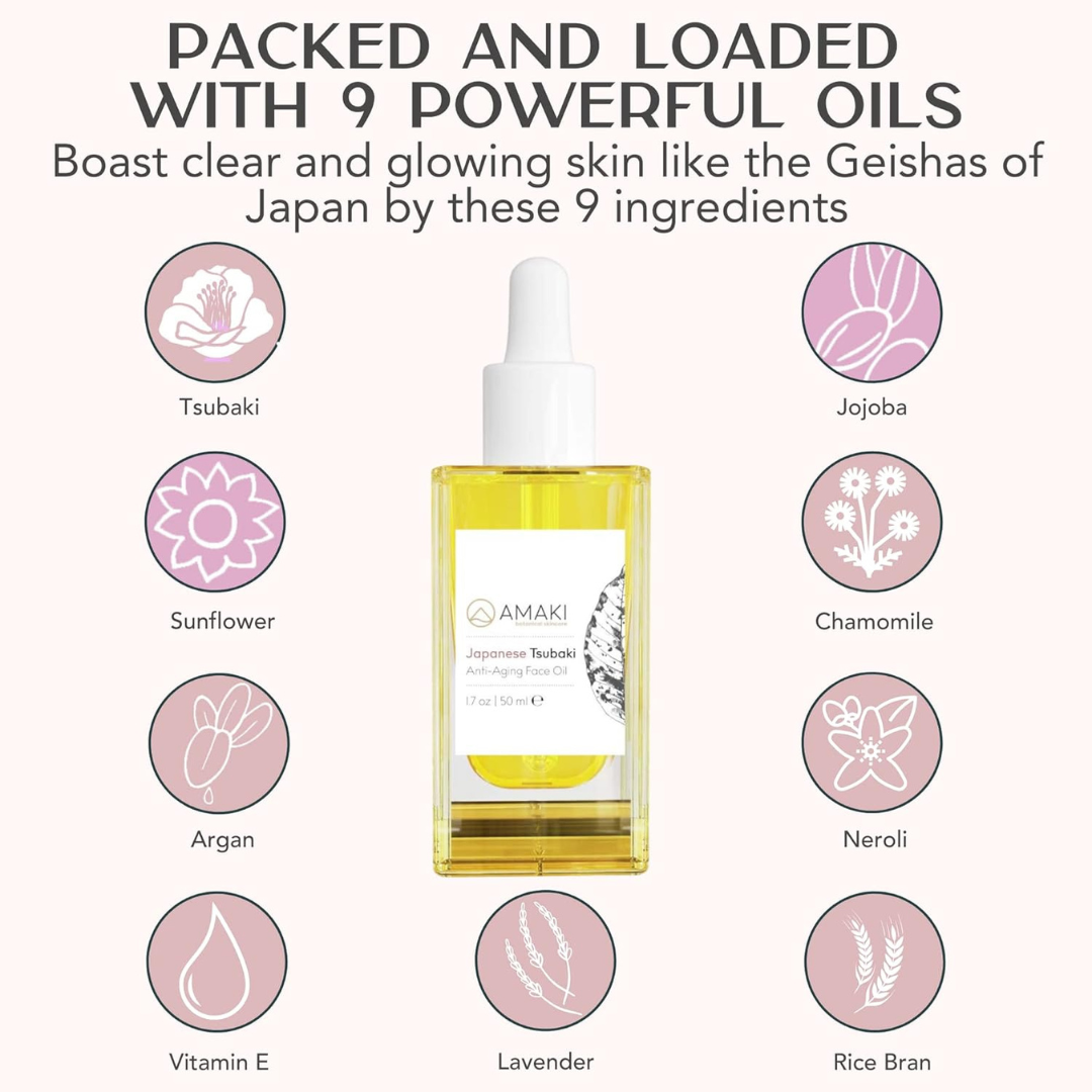 Japanese Tsubaki Anti Aging Face Oil (50 ML) - Organic Gifts for Women