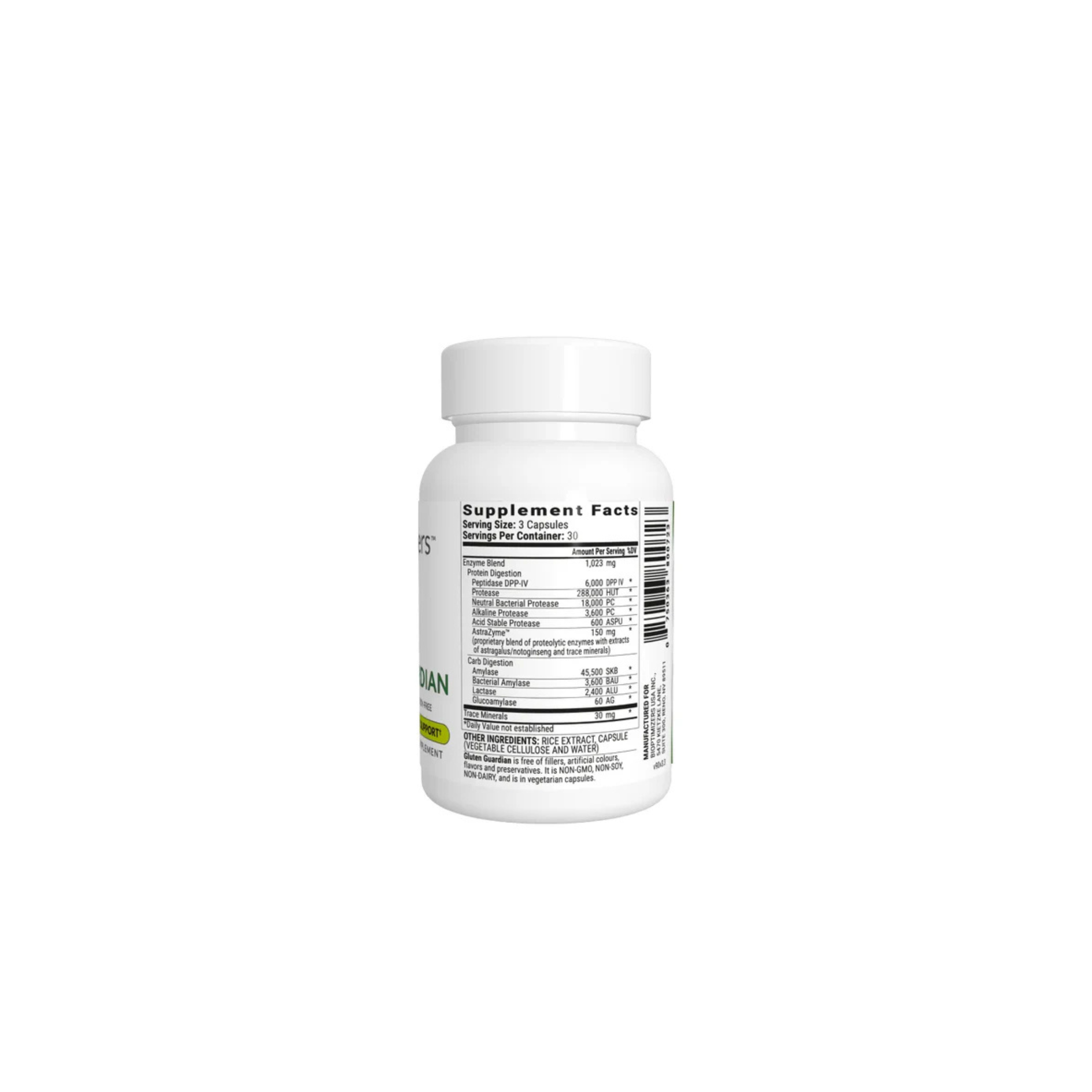 BiOptimizers Gluten Guardian GLUTEN DIGESTIVE ENZYMES