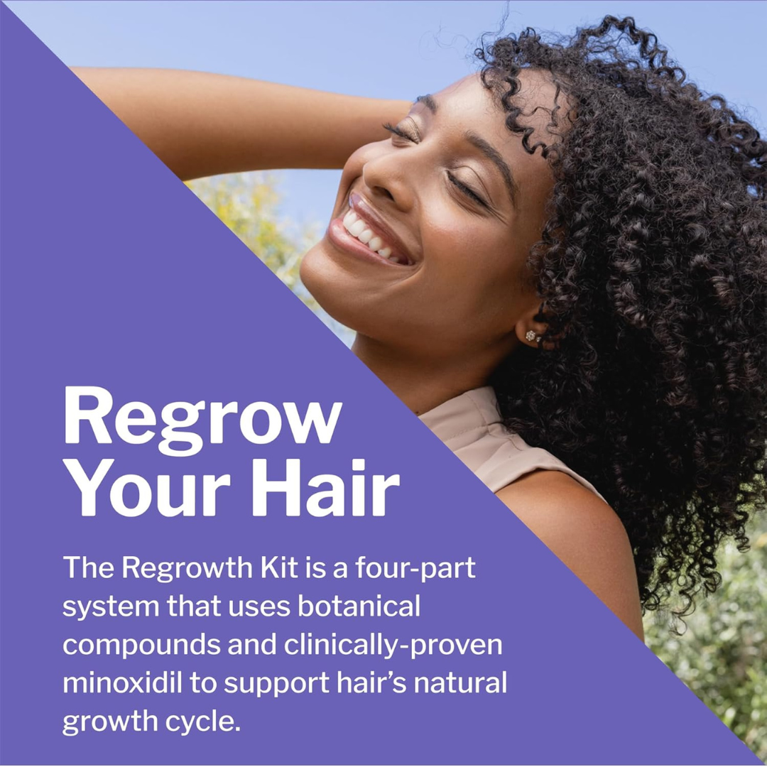 Women's Regrowth Kit Plus: Shampoo, Conditioner, 2% Minoxidil, Leave-In Foamer. Anti Hair Loss and Thinning Hair Solution for Women, 1 Month
