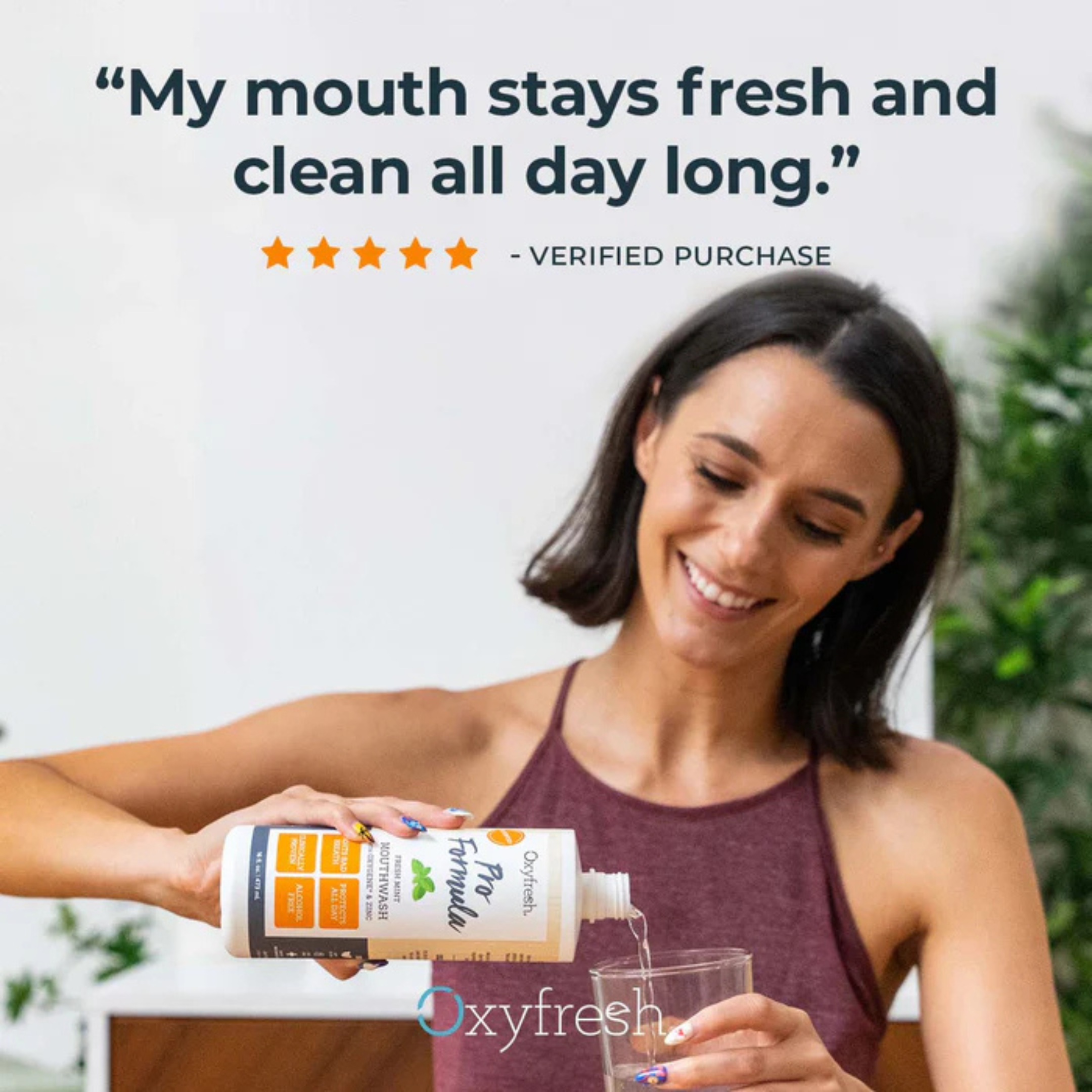 Premium Oxyfresh Pro Formula Fresh Mint Mouthwash – Patented Zinc Mouthwash for All Day Fresh Breath & Healthy Gums – Refreshing & Alcohol Free Mouthwash | 16oz