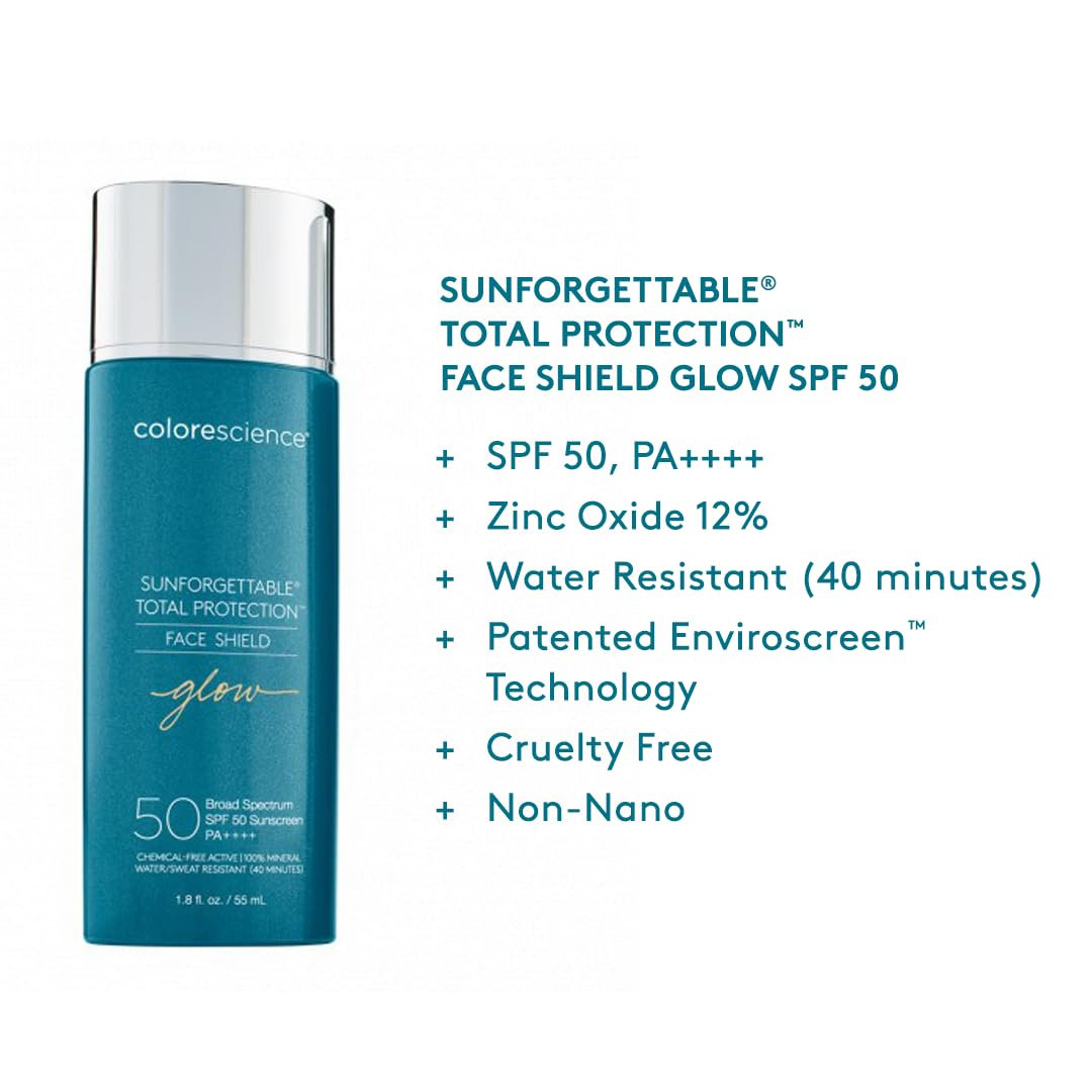 Colorescience Sunforgettable Total Protection Face Shield Glow SPF 50, Glow, 1.8 Fl Oz