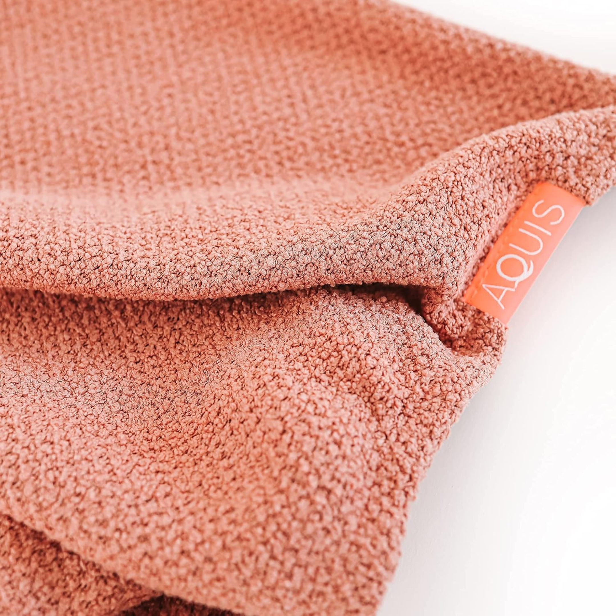 AQUIS COPPER SURE Rapid Dry Microfiber Hair Wrap, Button-Loop Closure Turban Shape, Odor-Resistant Clean Towel Technology, Ultra-Absorbent for Healthier Hair Drying, (10"" x 29"")