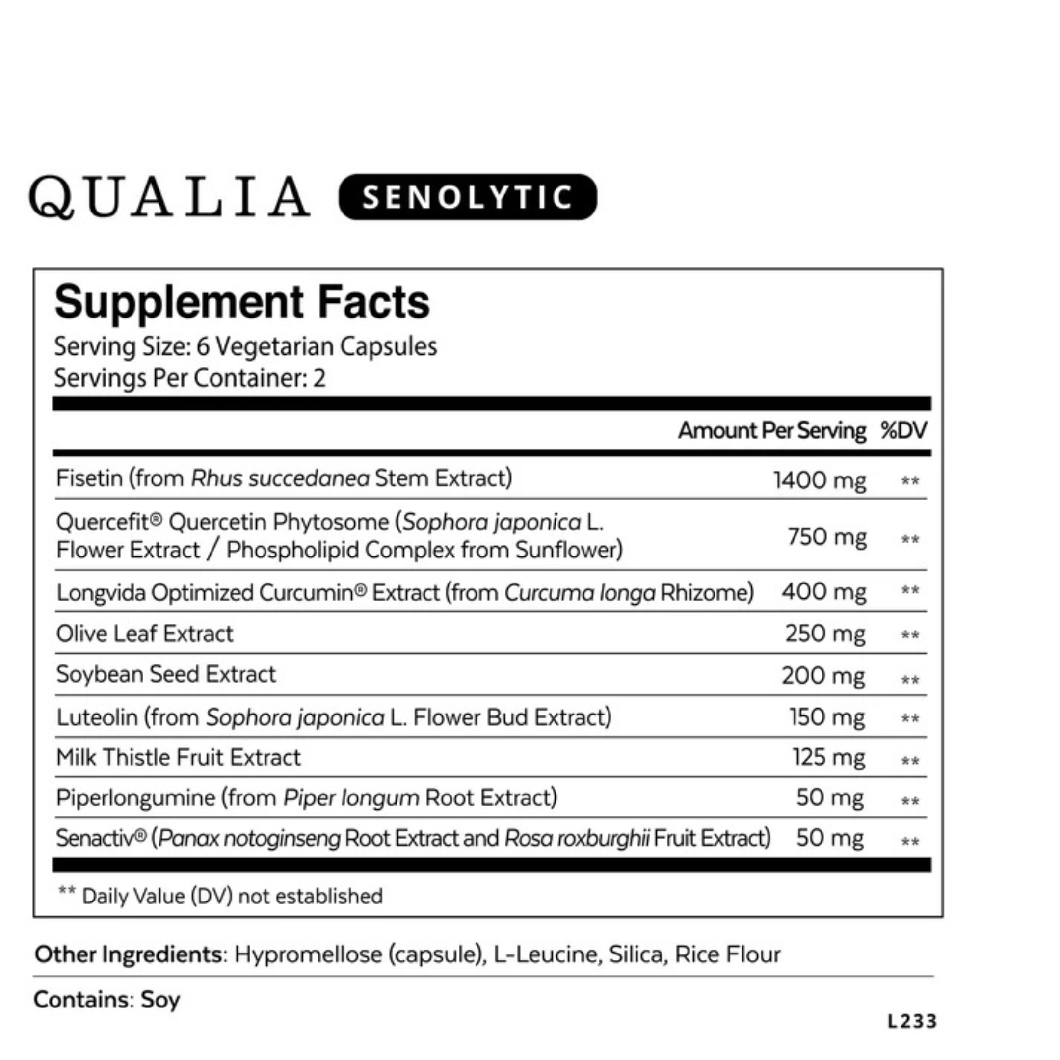 Qualia Qualia Senolytic TWO-DAY CELL REJUVENATION REGIMEN
