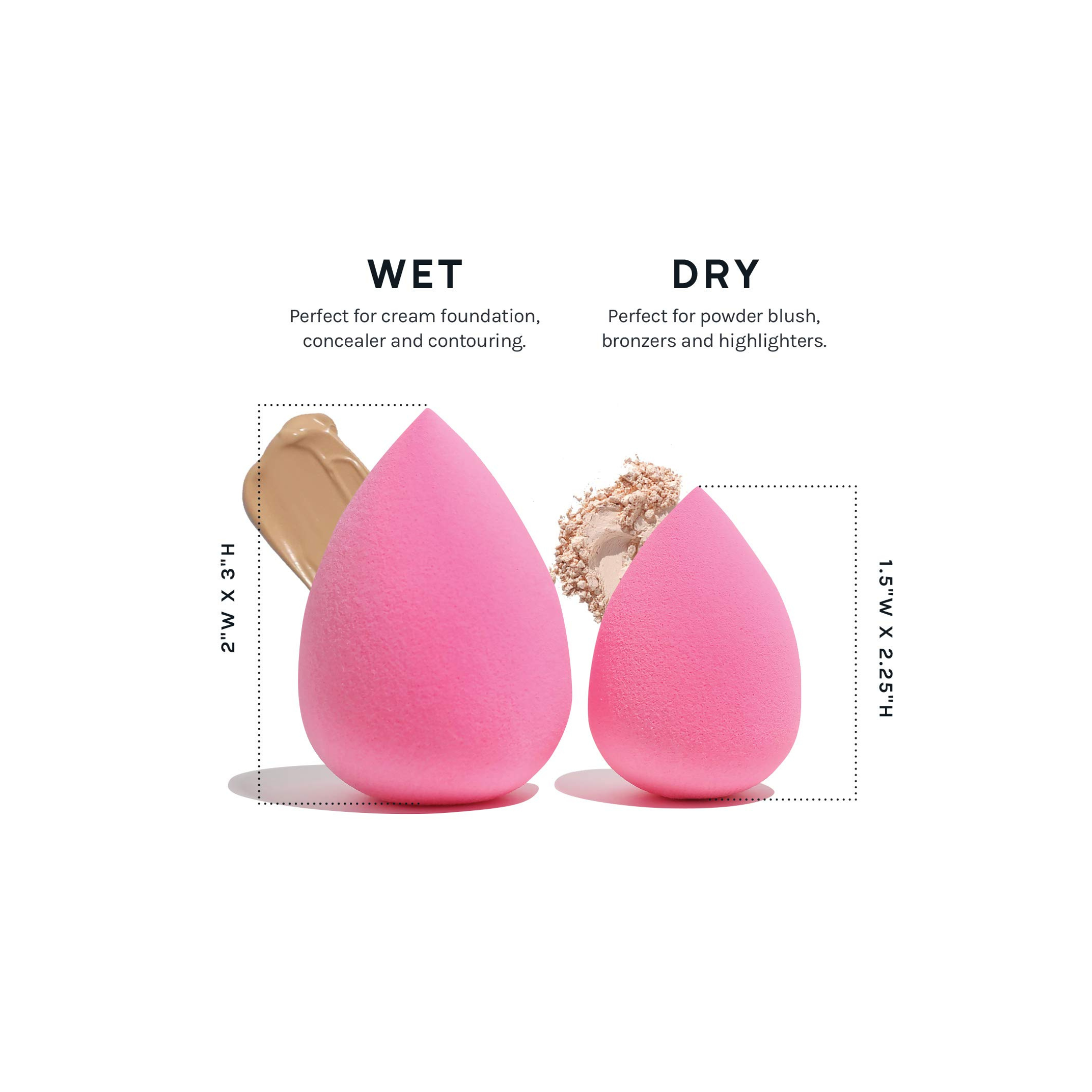 AOA Studio Collection Makeup Sponge Set Makeup Blender Latex Free and High-definition Set of 6 Makeup Blender For Powder Cream and Liquid, Super Soft Wonder Blender Beauty Cosmetic