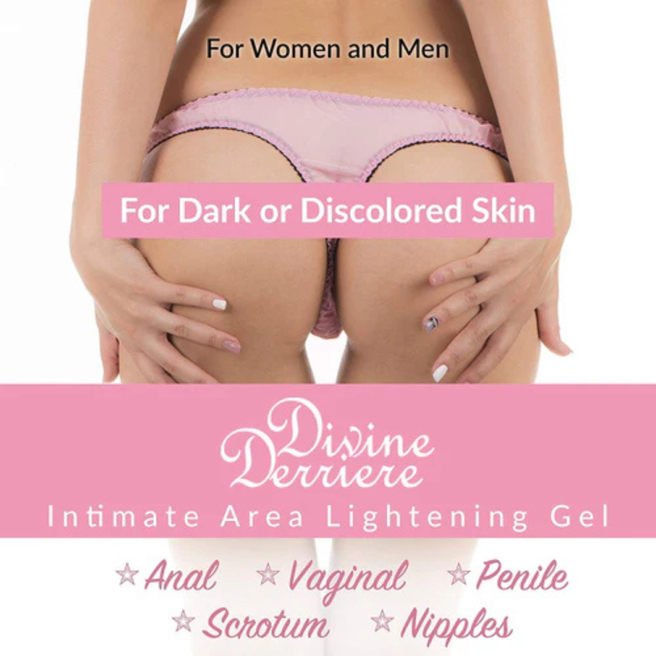 Divine Derriere Intimate Dark Spot Remover for Body, Face, Bikini and Sensitive Areas - Skin Bleaching Cream for Intimate Areas Contains Mulberry Extract, Arbutin Pretty Privates Peptide