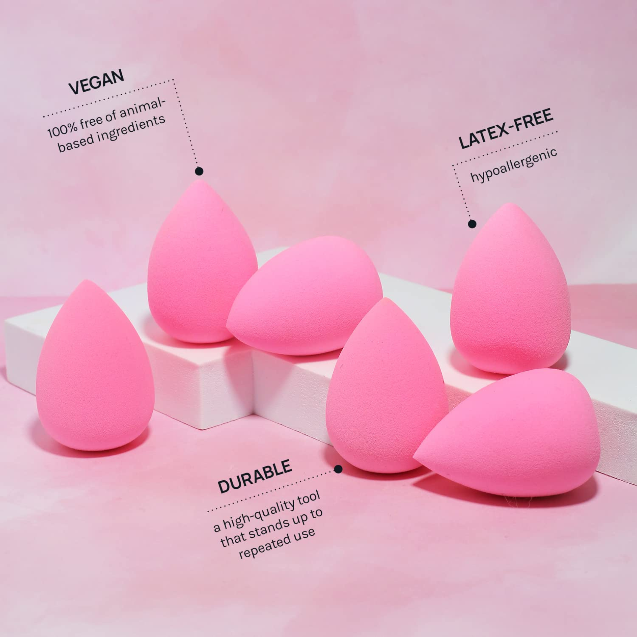 AOA Studio Collection Makeup Sponge Set Makeup Blender Latex Free and High-definition Set of 6 Makeup Blender For Powder Cream and Liquid, Super Soft Wonder Blender Beauty Cosmetic