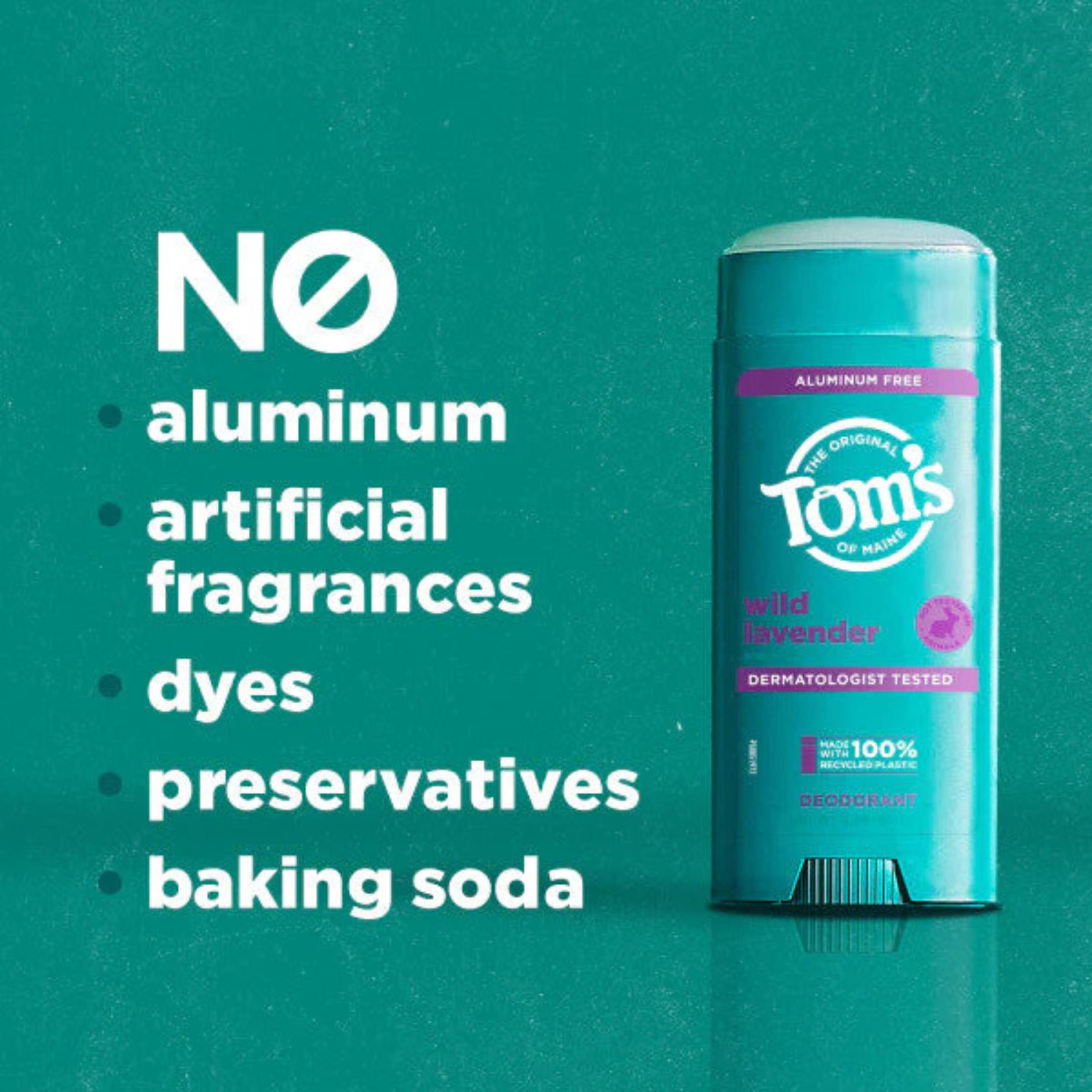 Tom's of Maine Long-Lasting Aluminum-Free Natural Deodorant for Women, Wild Lavender, 2.25 oz. 3-Pack (Packaging May Vary)