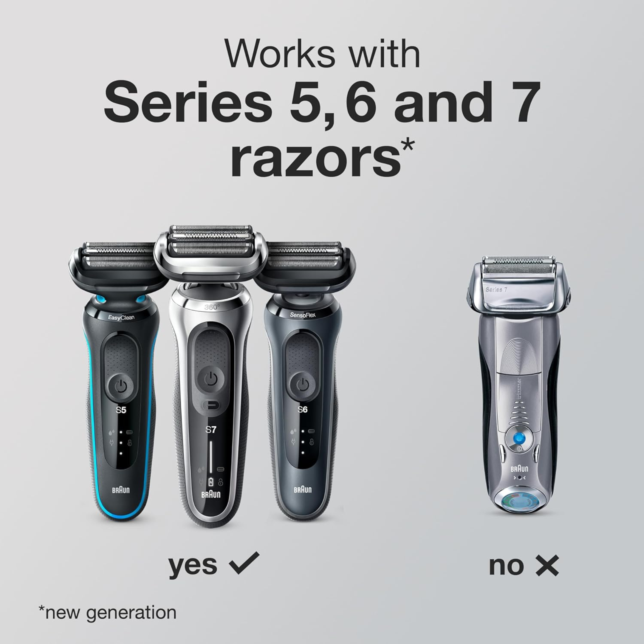 Braun EasyClick Beard Trimmer Attachment for Series 5, 6 and 7 Electric Razors, Compatible with Electric Shavers 5018s, 5020s, 6075cc, 7071cc, 7075cc, 7085cc, 7020s, 5050cs, 6020s, 6072cc, 7027cs