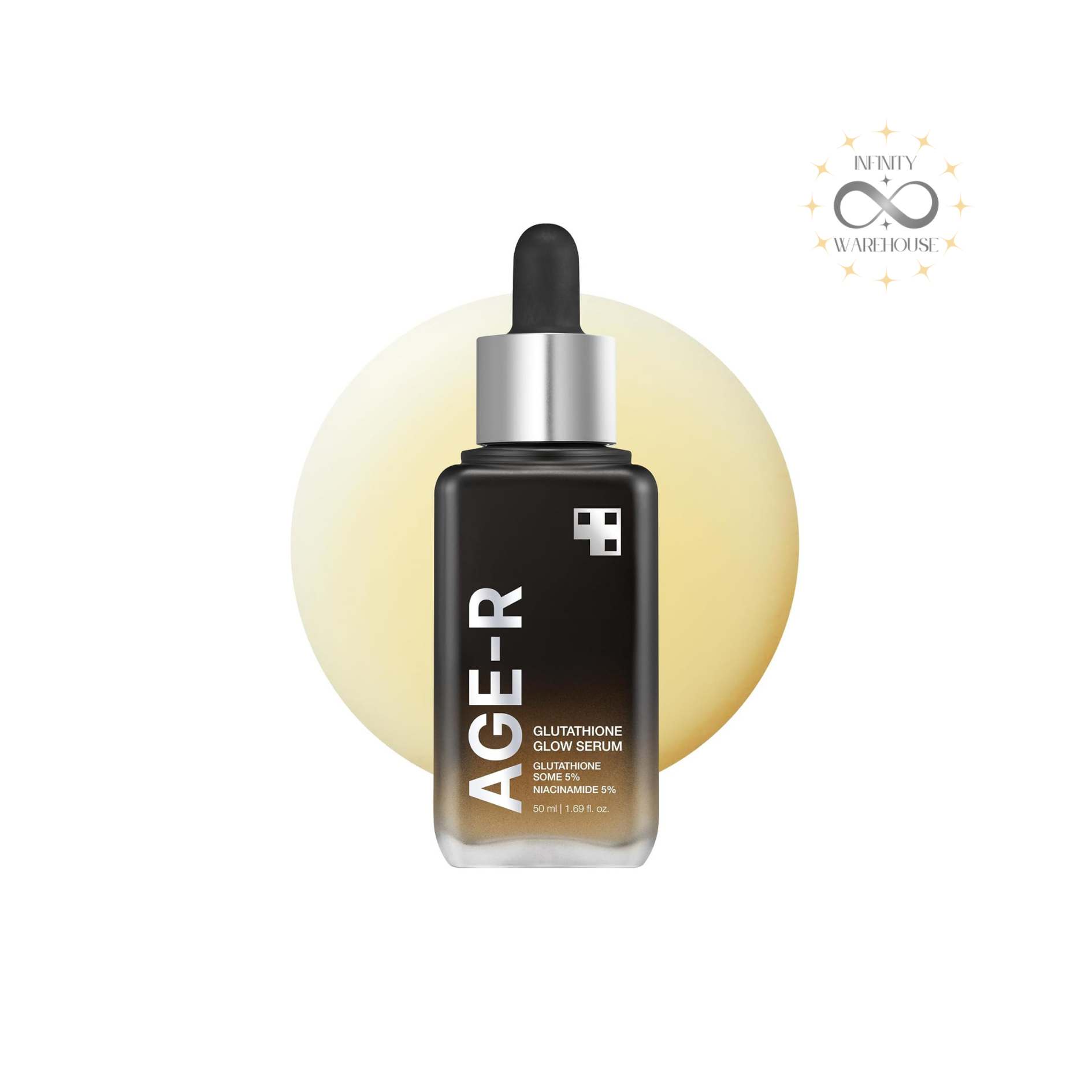 MEDICUBE AGE-R Glutathione Glow Serum 50ml with 500ppm glutathione, niacinamide, adenosine, patented skin-like collagen, bifida ferment lysate, hyaluronic acid and Active Glow-zom technology for pigmentation reduction, dark spots fading, skin brightening, anti-aging care and 24-hour pure radiance

