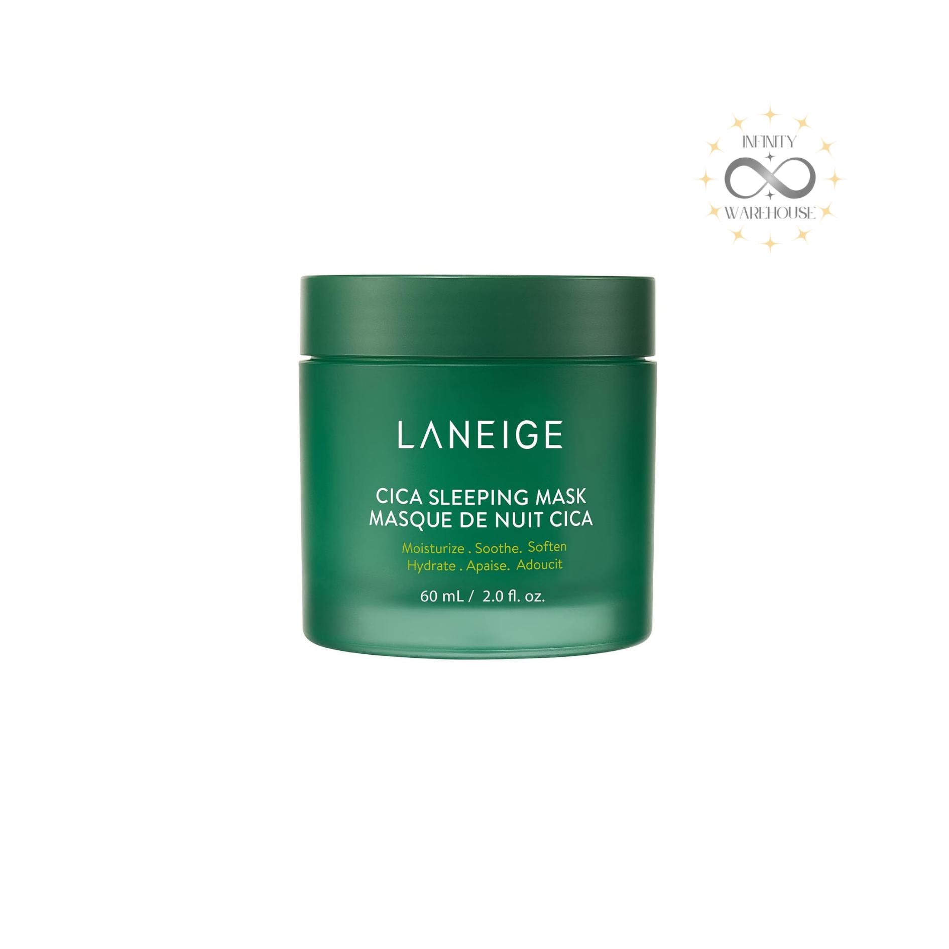 LANEIGE Cica Sleeping Mask 60ml with Forest Yeast extract, Centella Asiatica, panthenol and Sleeping Microbiome technology for sensitive skin barrier repair, overnight soothing and hydration
