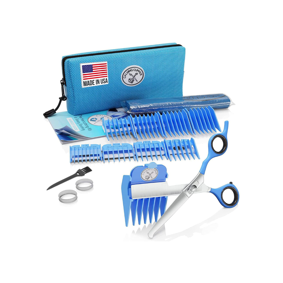Calming Clipper - The Silent, Gentle Haircutting Kit for Children with Autism and Sensory Sensitivity - Right-Handed, Includes Barber Cape & Sharpener