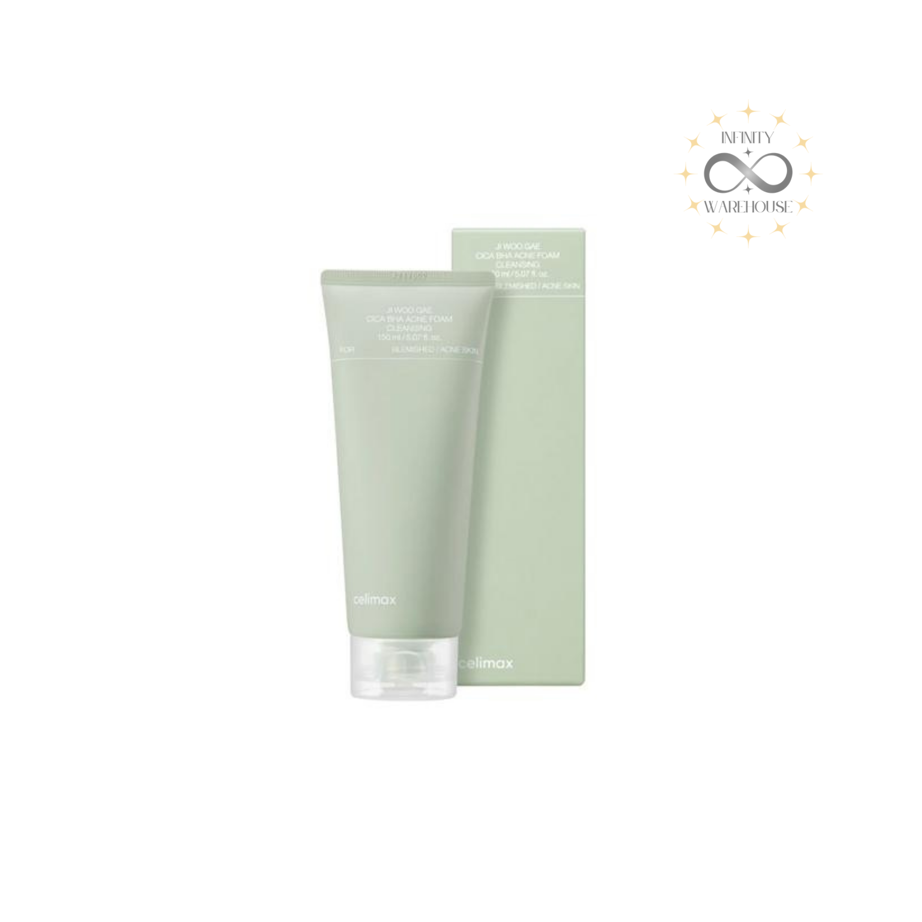 Celimax Ji Woo Gae Cica BHA Acne Foam Cleansing 150ml with 0.45% BHA salicylic acid, 10,000ppm Cica Biome Complex and 0.2% tea tree oil for acne-prone sensitive skin deep cleansing
