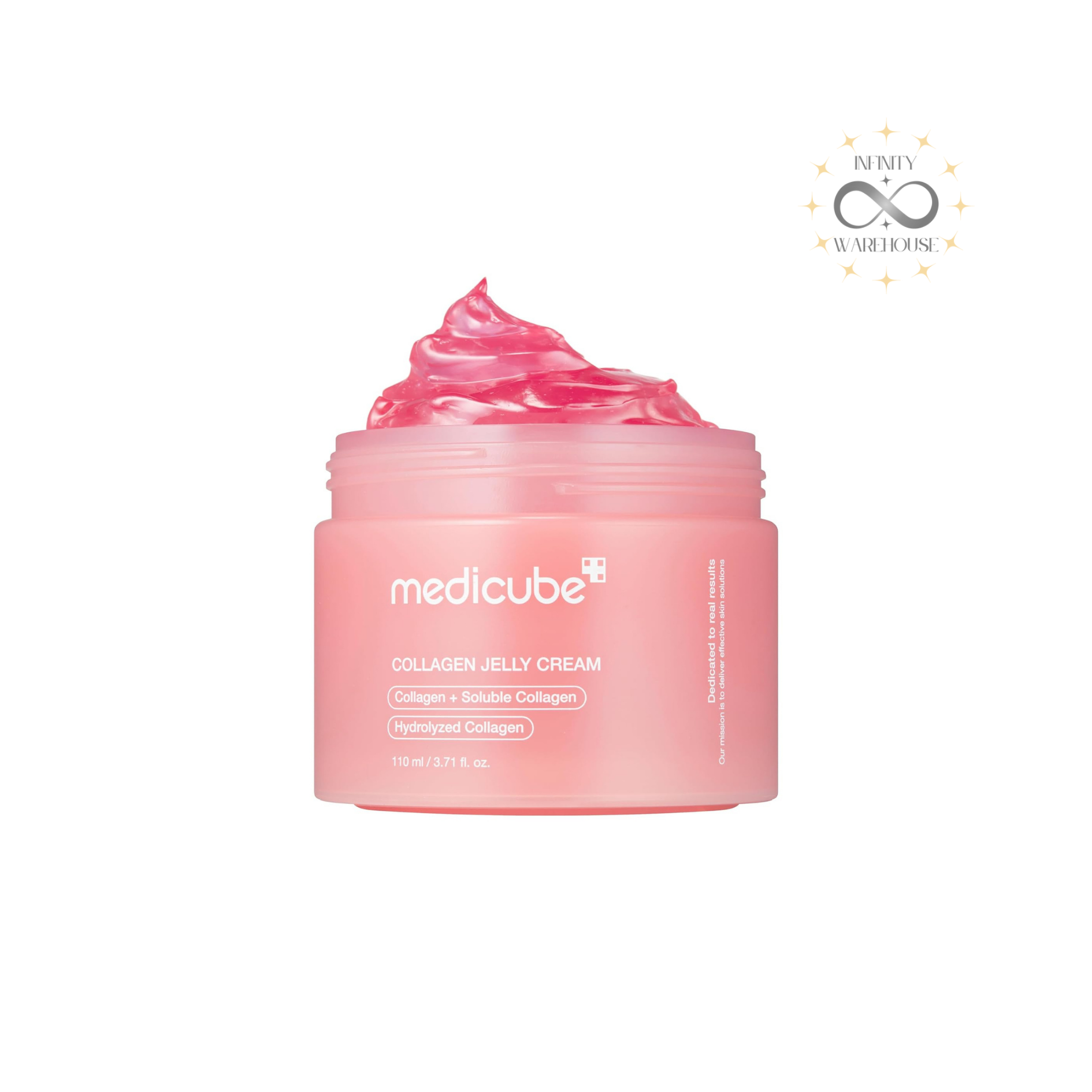 MEDICUBE Collagen Jelly Cream 110ml with 98% hydrolyzed collagen (260 Dalton), niacinamide, squalane, hydrolyzed elastin, hyaluronic acid and freeze-dried collagen technology for anti-aging, skin elasticity improvement, firmness enhancement and Korean Glass Glow effect
