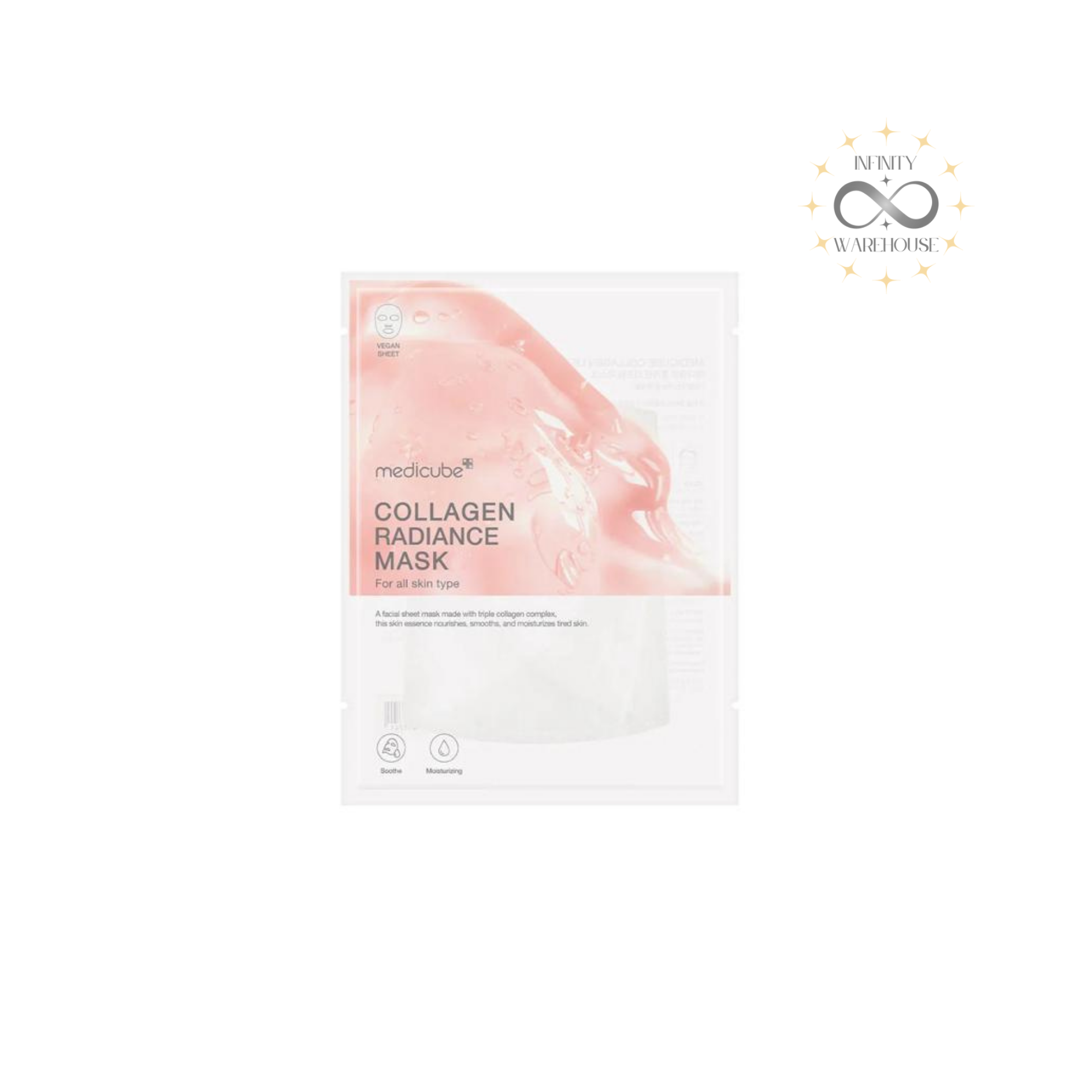 MEDICUBE Collagen Lifting Mask 27g (10 Sheets) with Triple Collagen Complex, hydrolyzed collagen, soluble collagen, atelo collagen, 8 types hyaluronic acid, allantoin and adenosine for skin lifting, elasticity improvement, anti-aging and deep hydration
