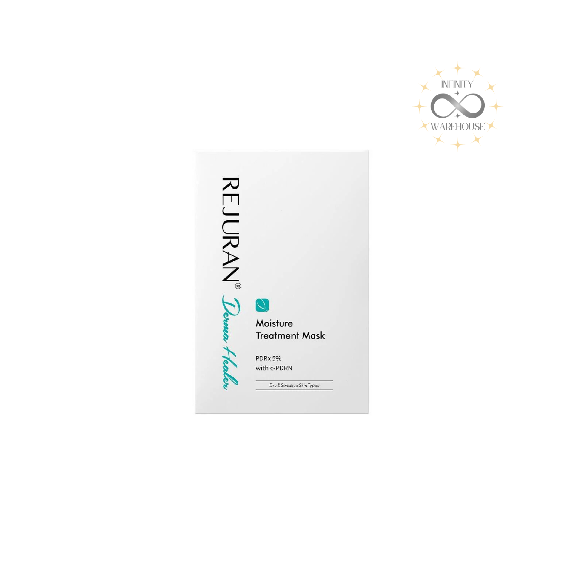 REJURAN Derma Healer Moisture Treatment Mask 23mL (5 sheets) with PDRx proprietary ingredient, allantoin, barrier care system, duvet-like sheet mask and gel-textured essence for sensitive skin soothing, damaged skin repair, 48-hour moisturizing, irritation reduction by 25.116% and skin barrier improvement by 32.638%
