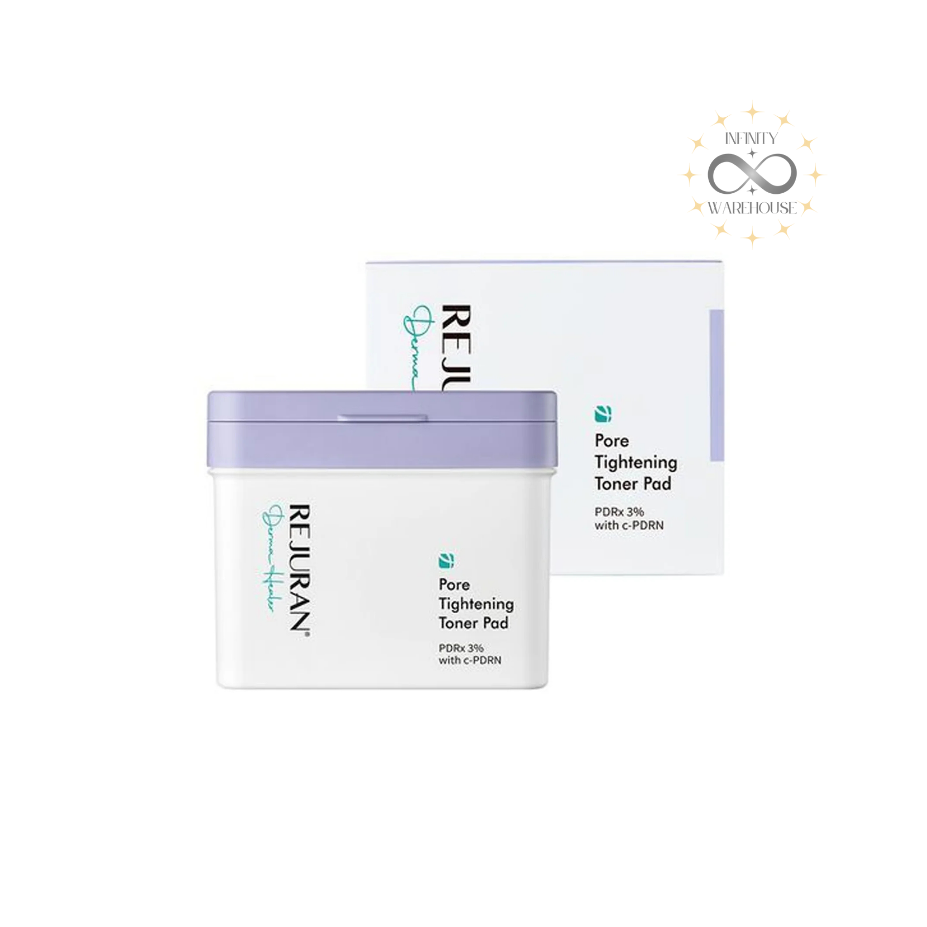 REJURAN Derma Healer Pore Tightening Toner Pad 220mL (60 sheets) with DOT c-PDRN, Pore Clear Complex (beta-carotene, tocopherol, BHA, PHA, AHA, LHA), Virginia Clematis extract, Cooling Agent23, niacinamide, aloe vera leaf juice, adenosine and 3-Layer Delivery System for pore tightening, sebum control, pore cleaning, immediate cooling effect and gentle exfoliation
