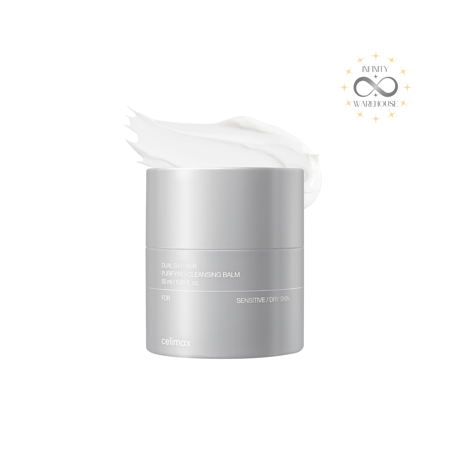 Celimax Dual-Barrier Purifying Cleansing Balm 50ml with 5 types of ceramides, panthenol and vitamin E for sensitive skin makeup removal, grinder container and 3-step transformation formula
