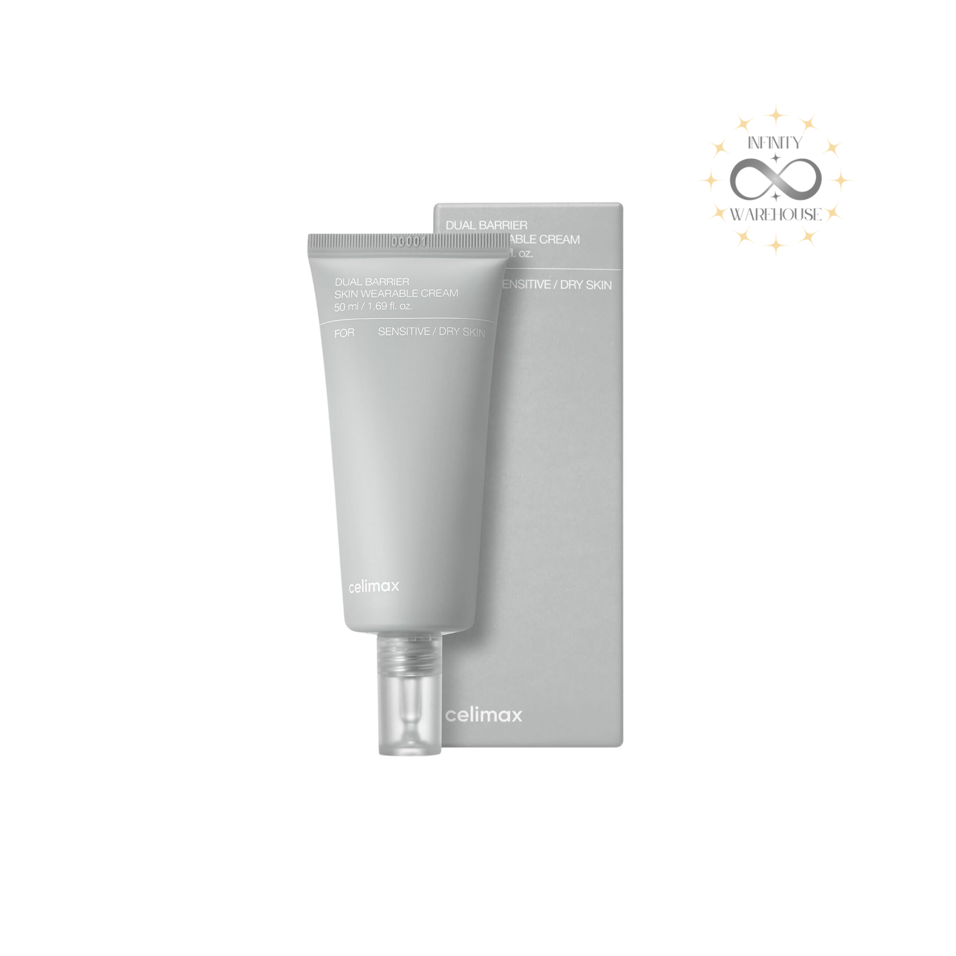 Celimax Dual-Barrier Skin Wearable Cream 50ml with 5 types of ceramides, Aquatide peptide complex and olive oil for 72-hour moisturization, sensitive skin barrier repair and deep hydration
