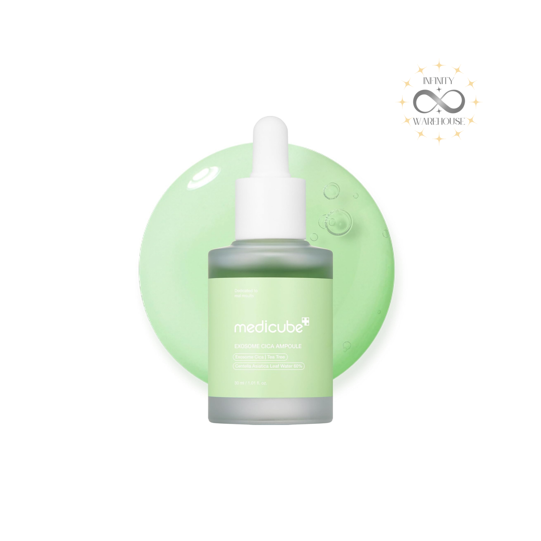 MEDICUBE Exosome Cica Ampoule 30ml with nano-sized exosome cica (5.3x stronger), 12 types cica ingredients, 2% niacinamide, ectoin, panthenol, allantoin and 84% concentrated formula for sensitive skin soothing, irritation relief, redness reduction and moisture increase by 183%
