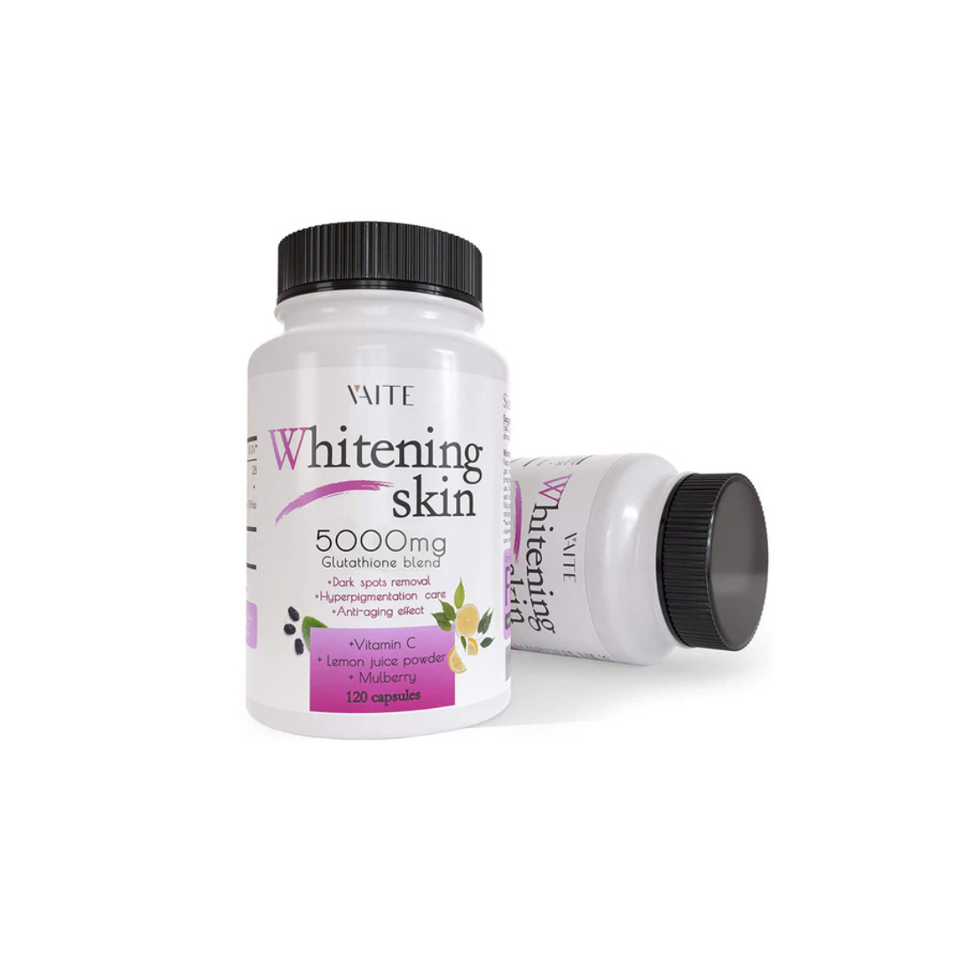 Glutathione Whitening Pills - Dark Spots & Acne Scar Remover - 5000 - Made in USA - Vegan Skin Bleaching Pills with Anti-Aging & Antioxidant Effect - 120 Capsules