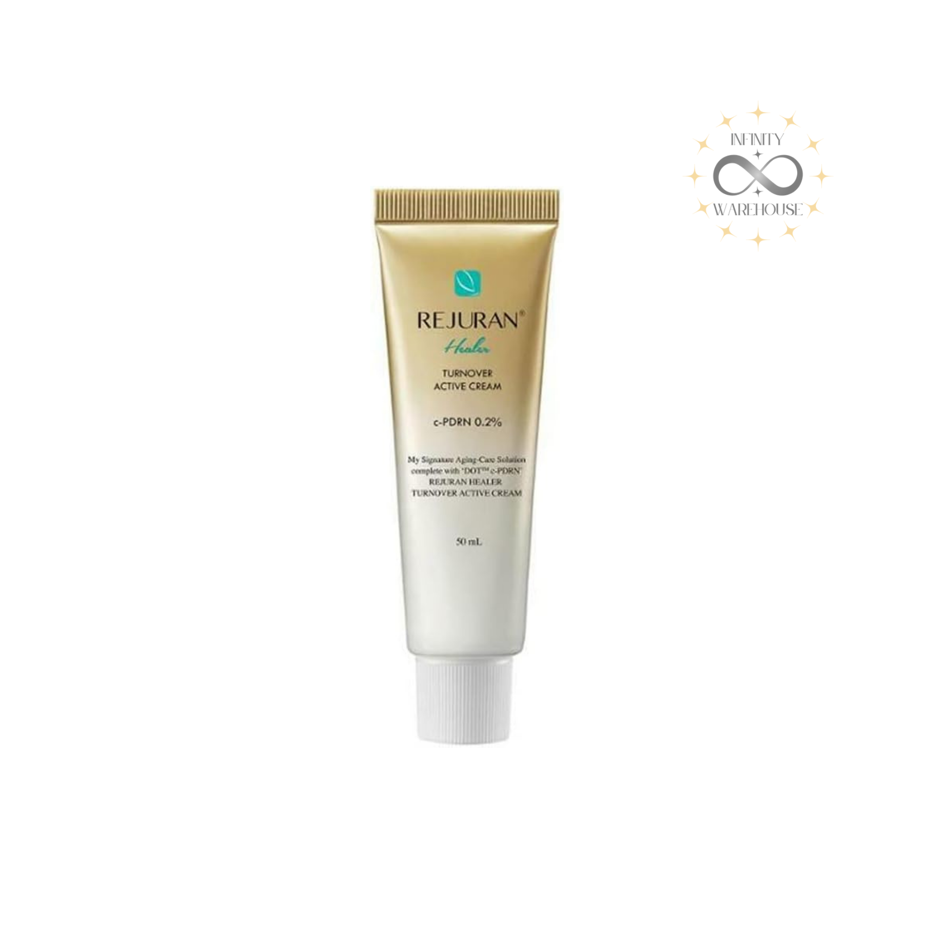 REJURAN Healer Turnover Active Cream 50ml with c-PDRN (polydeoxyribonucleotide), 18% nutrition and moisturizing ingredients, high glossy oil, water tank moisture, niacinamide, adenosine, hyaluronic acid, natural polymer and invisible protective film for anti-aging care, skin firmness improvement, deep nourishment, dual functionality brightening and wrinkle improvement
