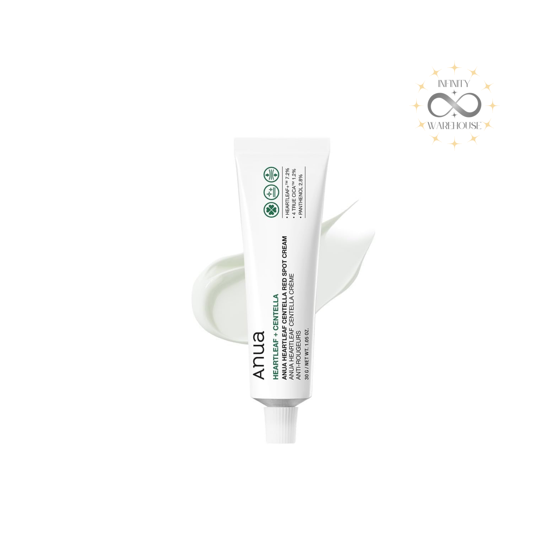 Anua Heartleaf Centella Red Spot Cream 30g with 50,000ppm Centellica complex and 4 types of cica for targeted acne treatment and sensitive skin care
