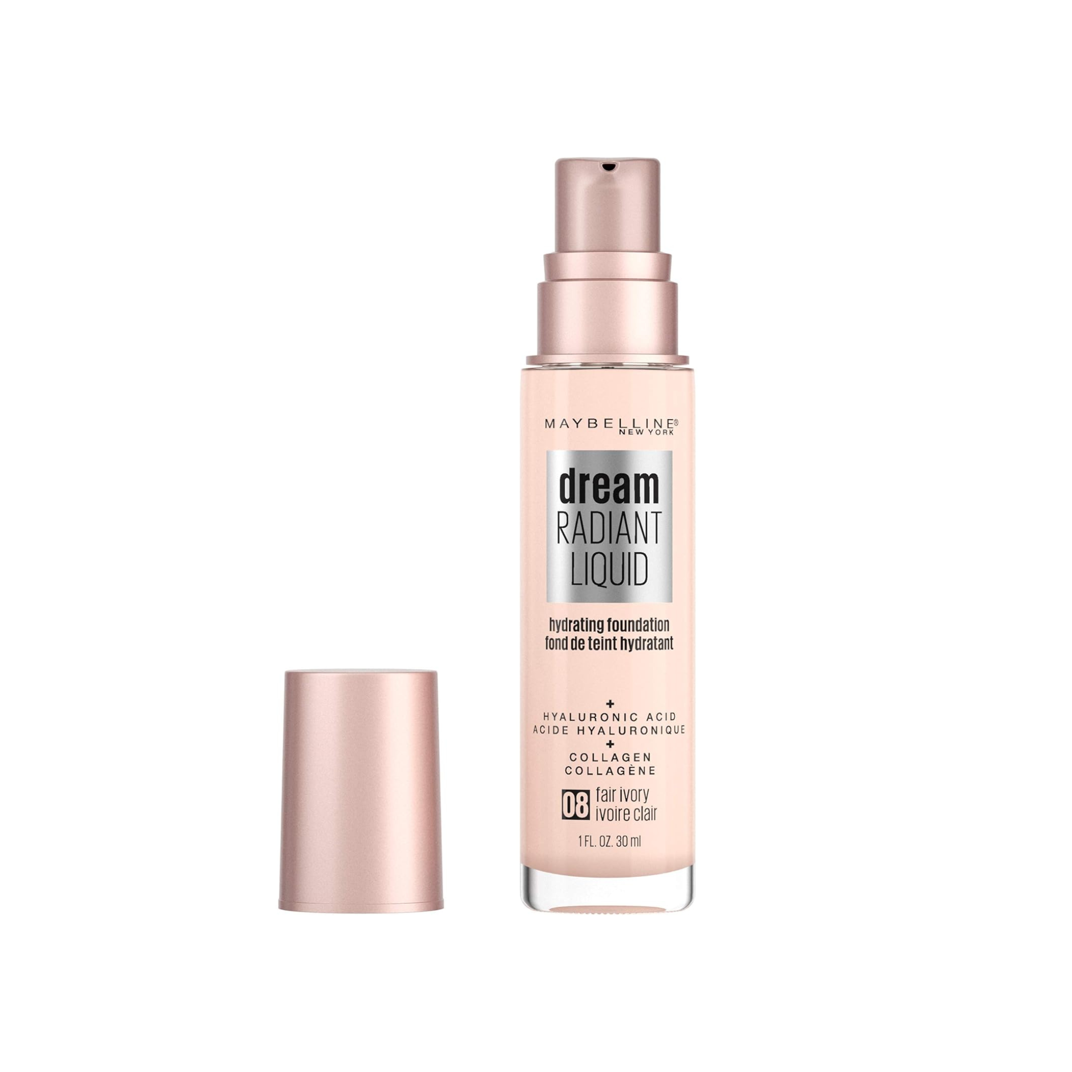 Maybelline Dream Radiant Liquid Medium Coverage Hydrating Makeup, Lightweight Liquid Foundation, Sandy Beige, 1 Fl; Oz