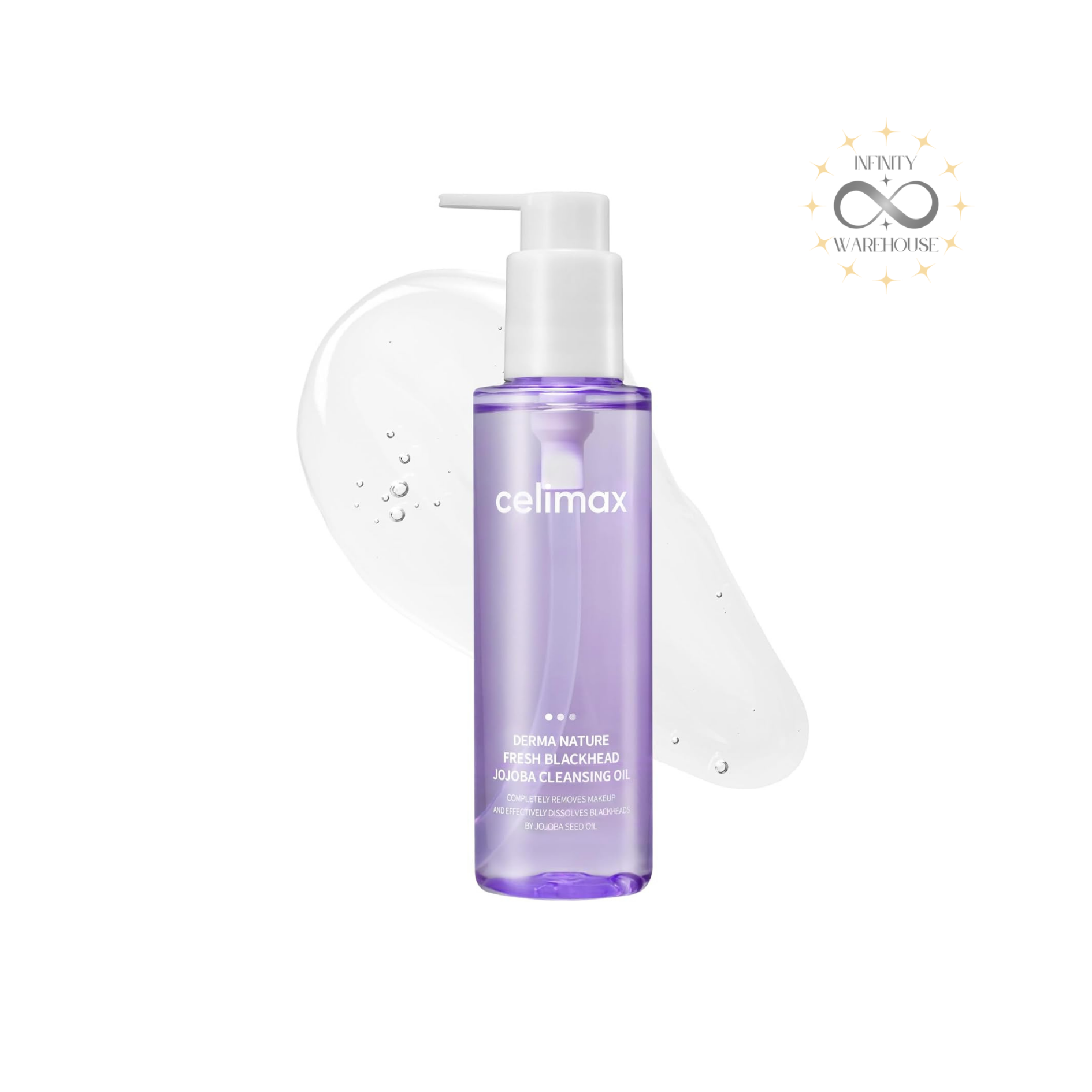 Celimax Derma Nature Fresh Blackhead Jojoba Cleansing Oil 150ml with 6 plant oils, jojoba seed oil and bergamot for makeup removal, blackhead care and sebum control
