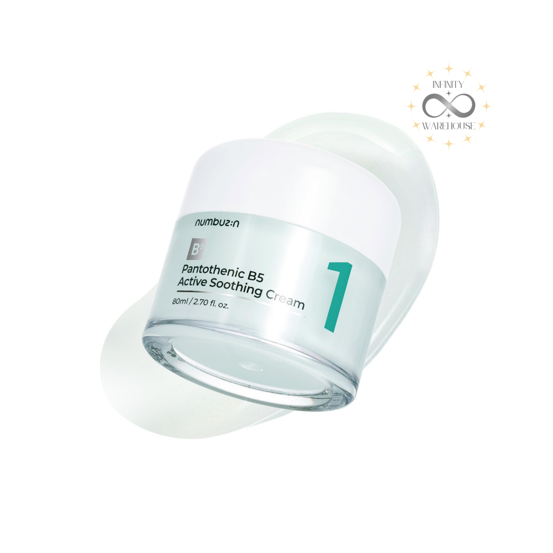 NUMBUZIN No.1 Pantothenic B5 Active Soothing Cream 80ml with pantothenic acid (vitamin B5), niacinamide, ultra-fine Aczero, sophora angustifolia root extract, silica, centella asiatica extract, chlorella vulgaris extract and lightweight gel texture for acne-prone skin care, sebum control, 130-hour hydration, breakout prevention and non-comedogenic moisturizing
