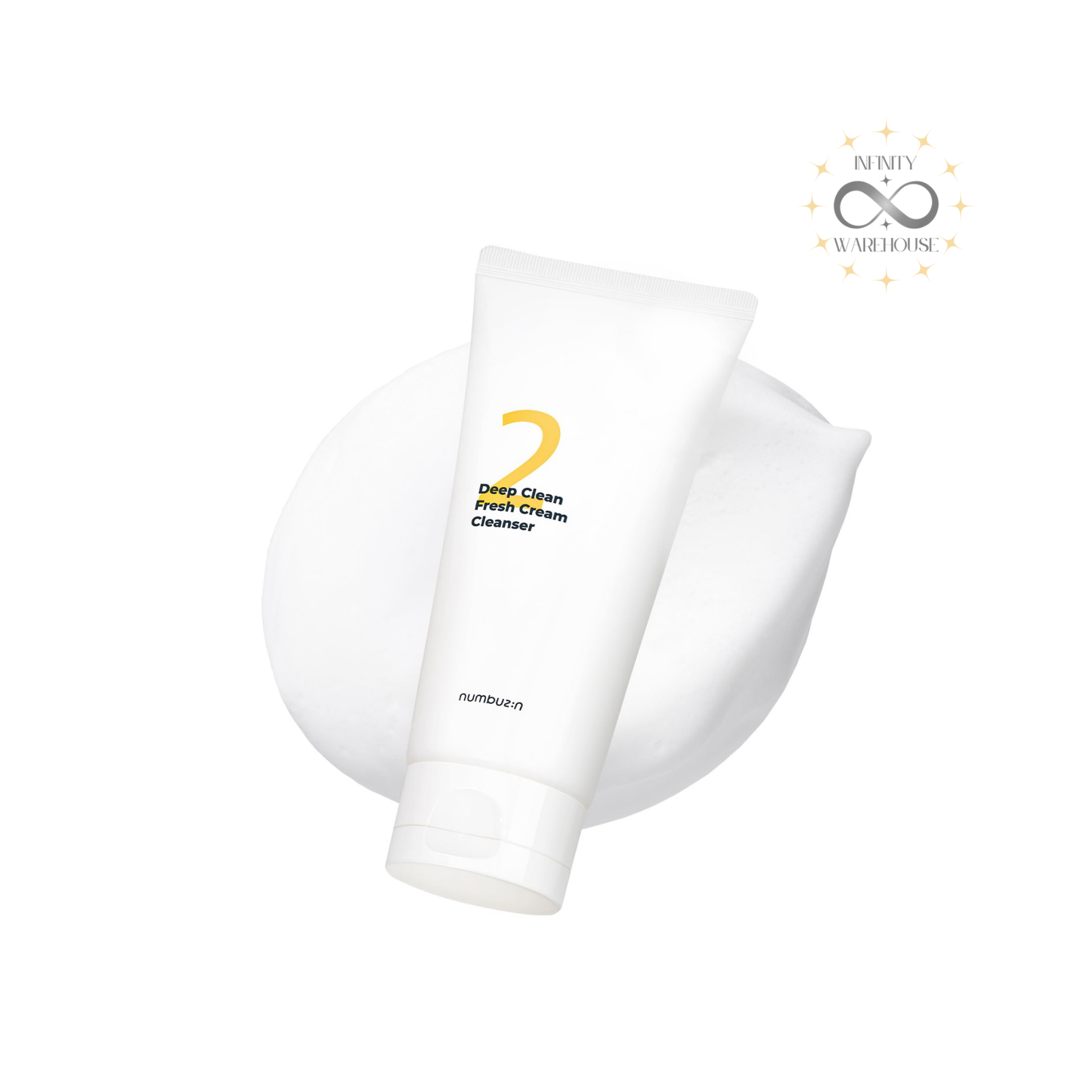 NUMBUZIN No.2 Deep Clean Fresh Cream Cleanser 120ml with coconut-derived surfactant, glycerin, quillaja bark extract, butylene glycol, coco-glucoside, sodium cocoyl isethionate and whipped cream texture for makeup removal, pore cleansing, sebum control, hydrating finish and sensitive skin care
