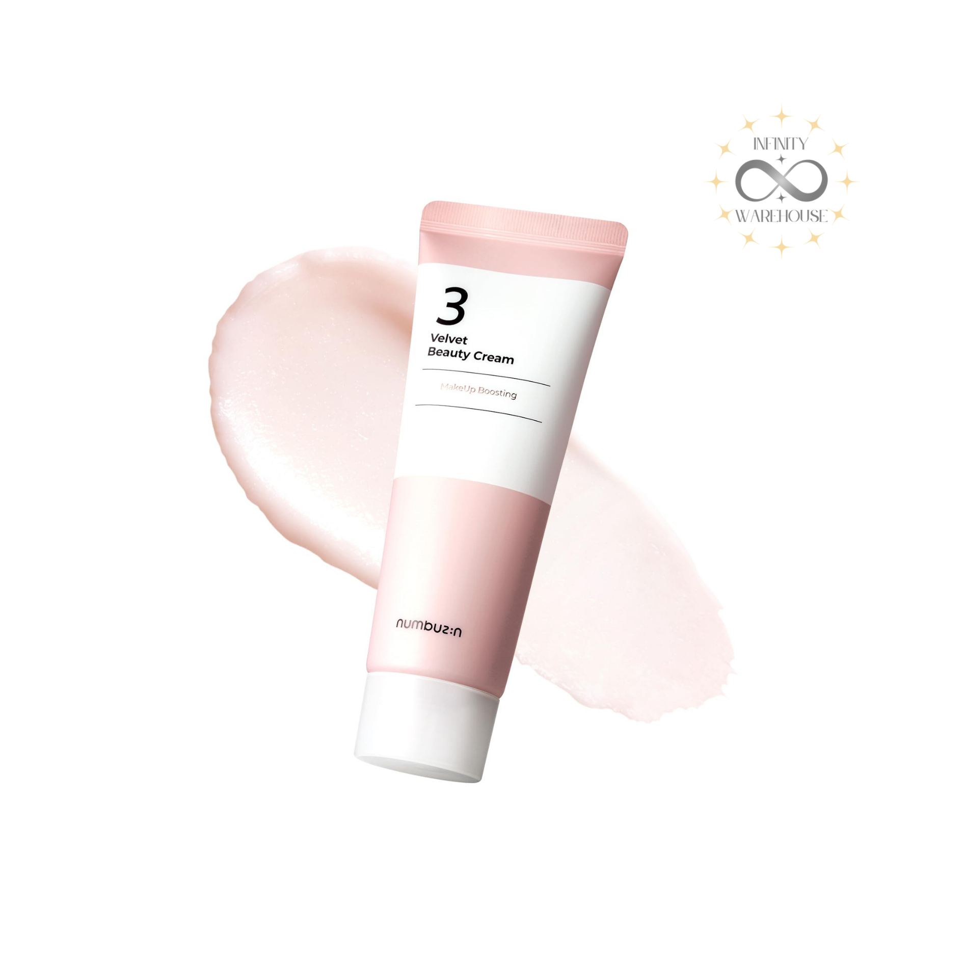 NUMBUZIN No.3 Velvet Beauty Cream 60ml with niacinamide, adenosine, sodium polyacrylate starch, ceramide NP, shea butter and velvet texture for makeup adhesion enhancement, pore smoothing, skin elasticity improvement, brightening and primer-free flawless base makeup
