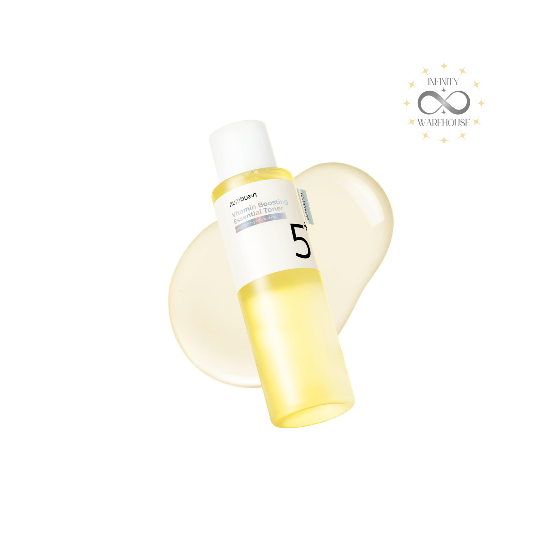 NUMBUZIN No.5 Vitamin Boosting Essential Toner 200ml with 50,000ppm niacinamide, vitamins C & E, liposomal glutathione, 20,000ppm Madewhite (madecassoside), arbutin, bisabolol, panthenol and 3-layer brightening formula for dark spots reduction, hyperpigmentation fading, skin brightening and dull complexion revitalization
