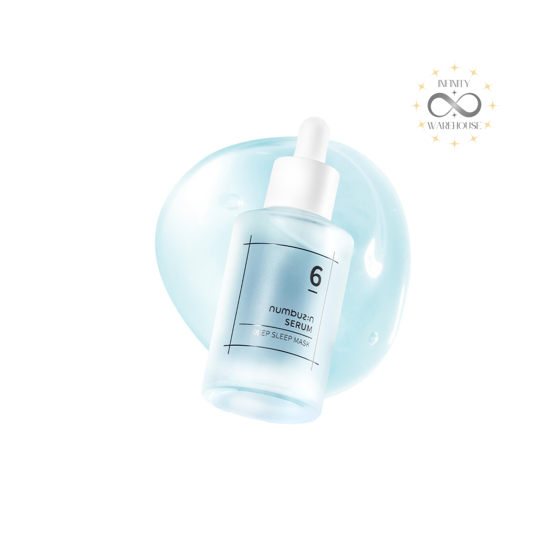NUMBUZIN No.6 Deep Sleep Mask Serum 50ml with 63% glacier water (instead of purified water), hyaluronic acid complex (low, medium, high molecular weight), niacinamide, panthenol, adenosine, chlorella vulgaris extract and watery overnight mask texture for deep hydration, dull skin revitalization, overnight skin improvement and sheet mask effects
