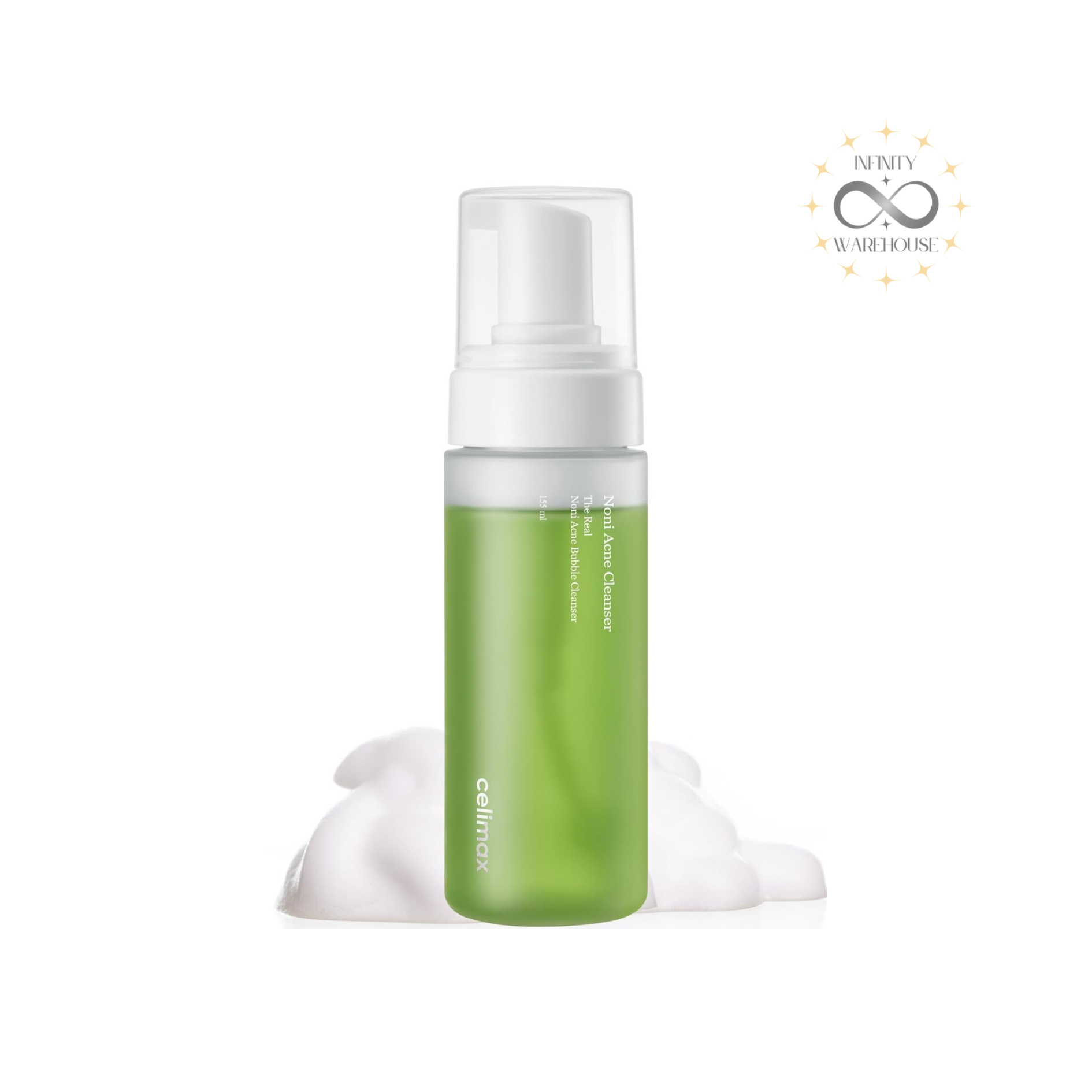 Celimax The Real Noni Acne Cleanser 155ml with 35.51% noni extract, BHA and ACZERO Complex for acne-prone sensitive skin bubble foam cleansing and sebum control
