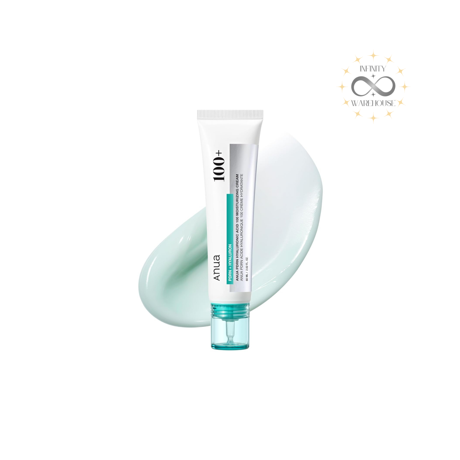 Anua PDRN Hyaluronic Acid 100 Moisture Cream 60ml with salmon DNA and 10 types of hyaluronic acid for anti-aging and deep hydration
