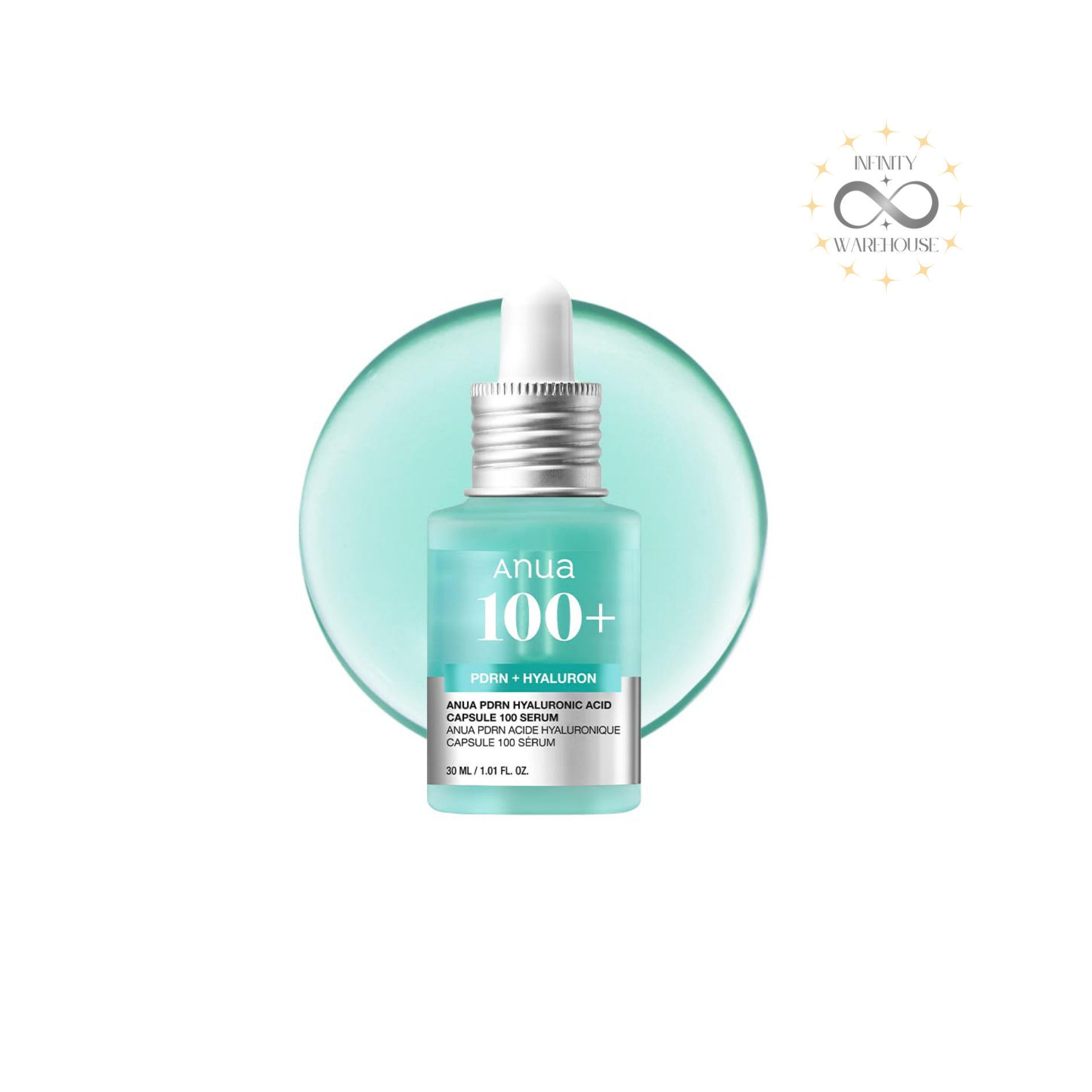 ANUA PDRN Hyaluronic Acid Capsule 100 Serum 30ml Korean glass skin serum with salmon DNA and 11 types hyaluronic acid for moisture barrier repair[2][5]
