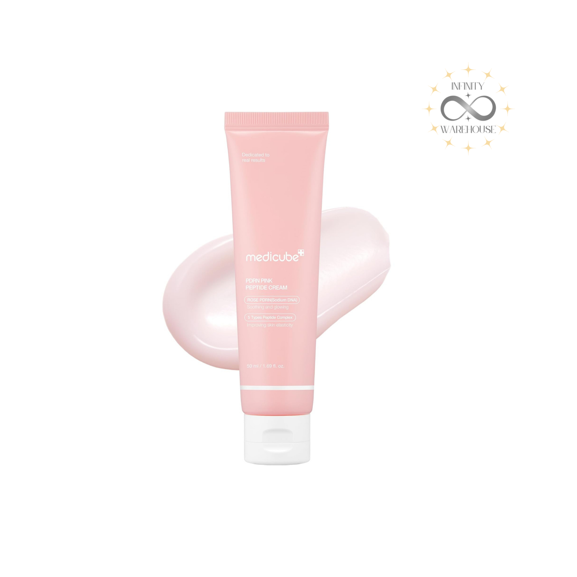 MEDICUBE PDRN Pink Hyaluronic Moisture Cream 50ml with salmon DNA PDRN, 10 types hyaluronic acid, 2% niacinamide, ceramide NP, adenosine and peptides for blemish reduction, skin brightening, barrier strengthening and deep hydration
