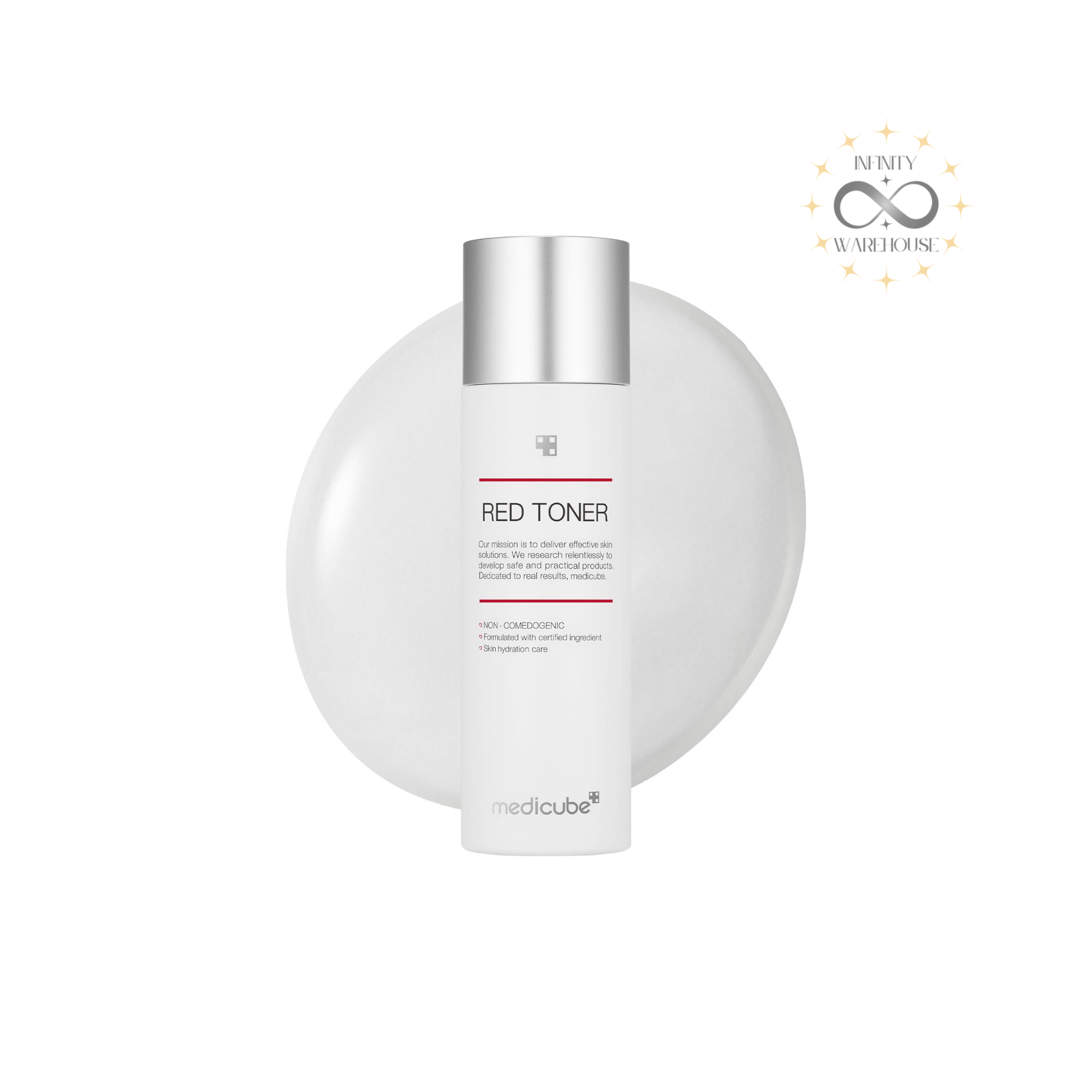 MEDICUBE Red Trouble Toner 2.0 100ml with patented Ovalicin, salicylic acid BHA, niacinamide, tea tree oil, white willow bark extract and 4-Terpineol for acne-prone skin treatment, sebum control, pore cleansing and sensitive skin soothing
