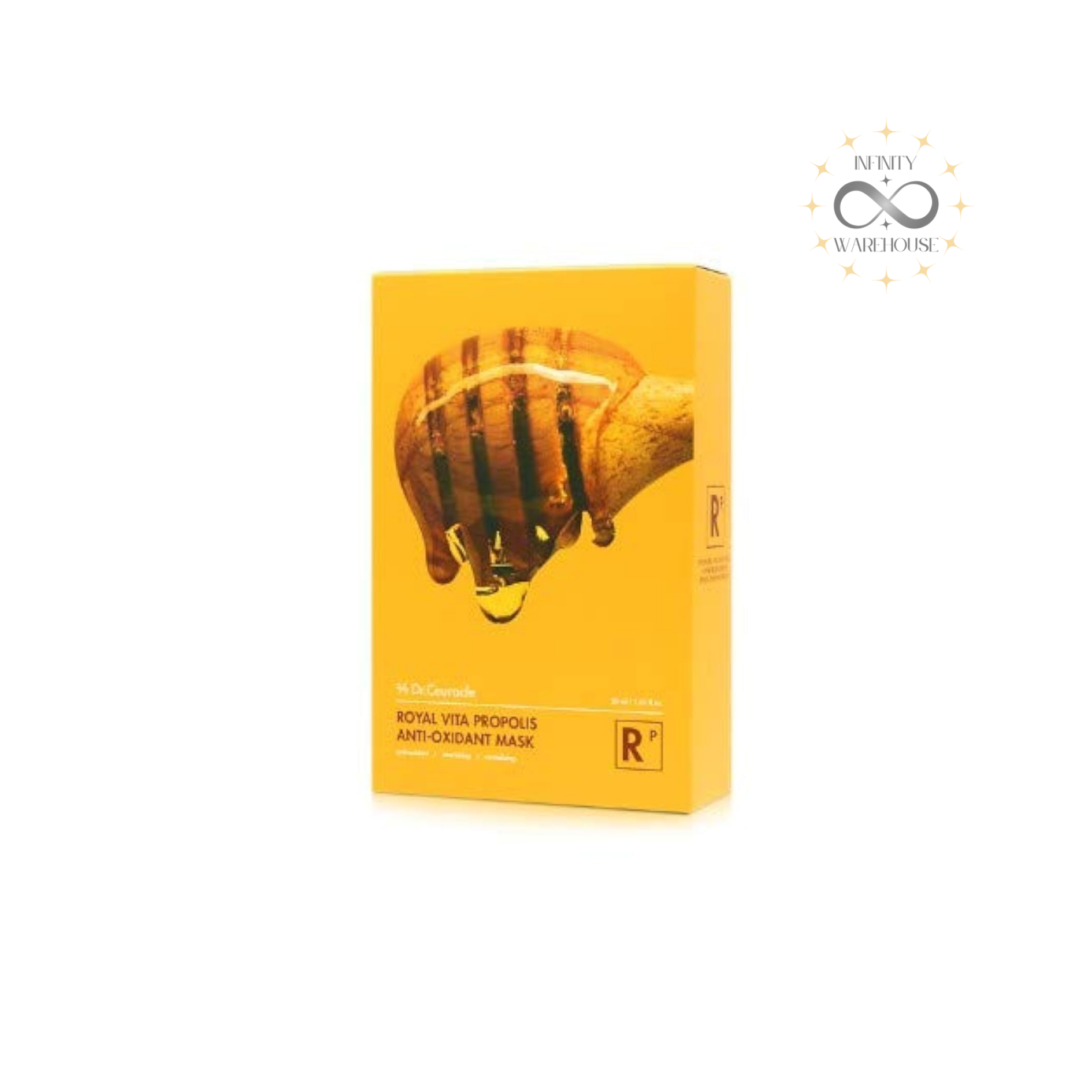 Dr.Ceuracle Royal Vita Propolis Anti-Oxidant Mask x10 sheets with propolis extract, royal jelly extract, vitamin C and 100% natural bamboo cellulose for brightening, nourishing and antioxidant protection
