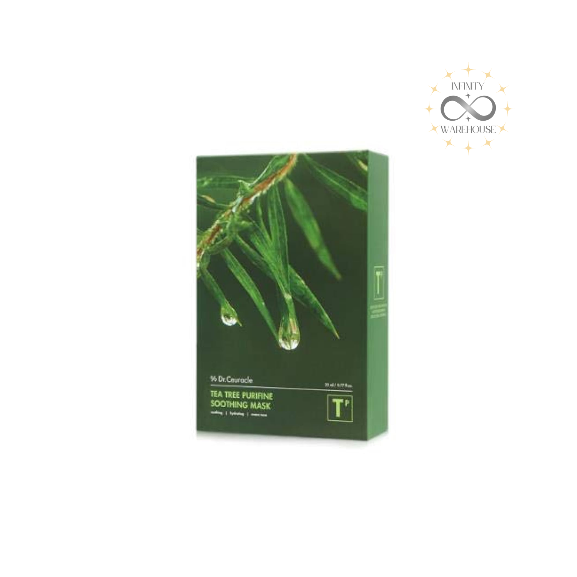Dr.Ceuracle Tea Tree Purifine Soothing Mask x10 sheets with tea tree extract, centella asiatica extract and niacinamide for sensitive acne-prone skin calming and trouble care

