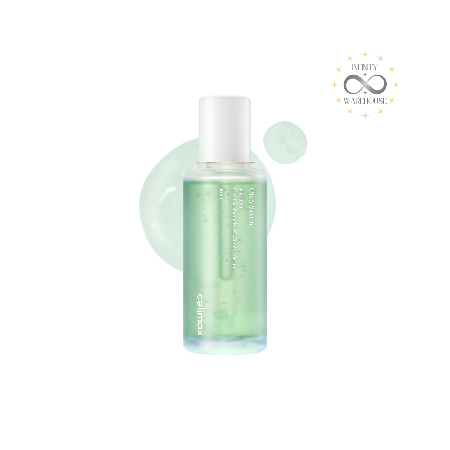Celimax The Real Cica Niacinamide AC Calming Serum 40ml with 64.6% centella asiatica extract, 5% niacinamide and hyaluronic acid complex for acne-prone and sensitive skin care

