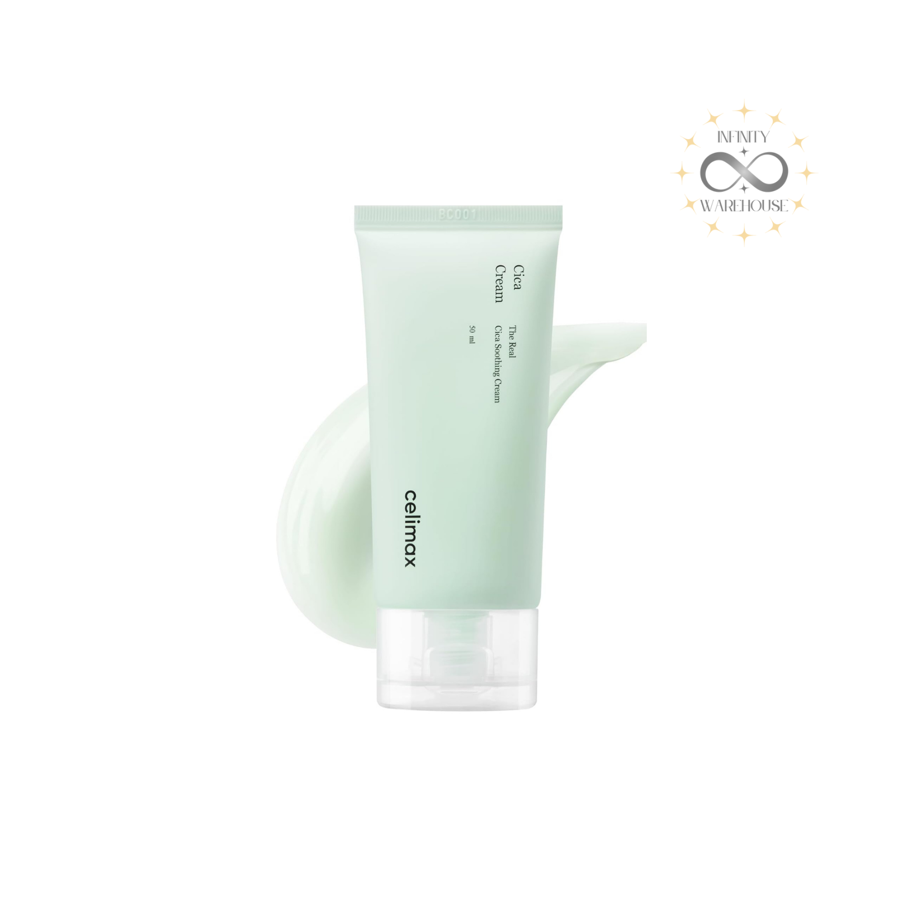 Celimax The Real Cica Soothing Cream 50ml with 73% centella asiatica extract, niacinamide and ceramide NP for sensitive acne-prone skin calming and irritation relief
