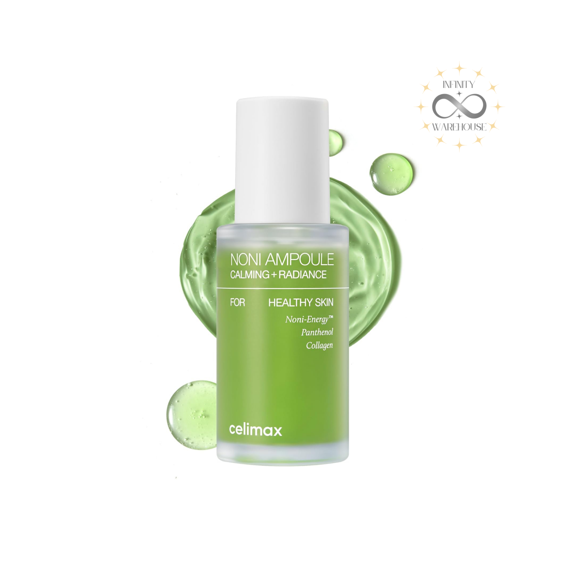 Celimax The Real Noni Energy Ampoule 30ml with 71.77% noni fruit extract, soluble collagen, adenosine and rosemary oil for anti-aging hydration and skin revitalization
