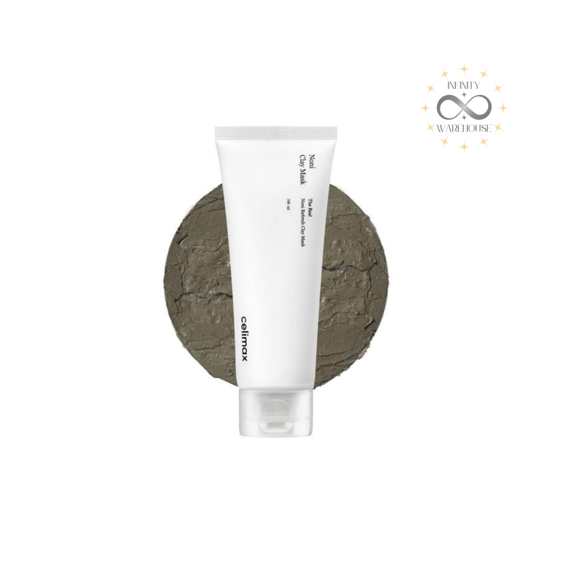 Celimax The Real Noni Refresh Clay Mask 120g with 30% noni extract, kaolin clay and bentonite for deep pore cleansing, sebum control and skin purification
