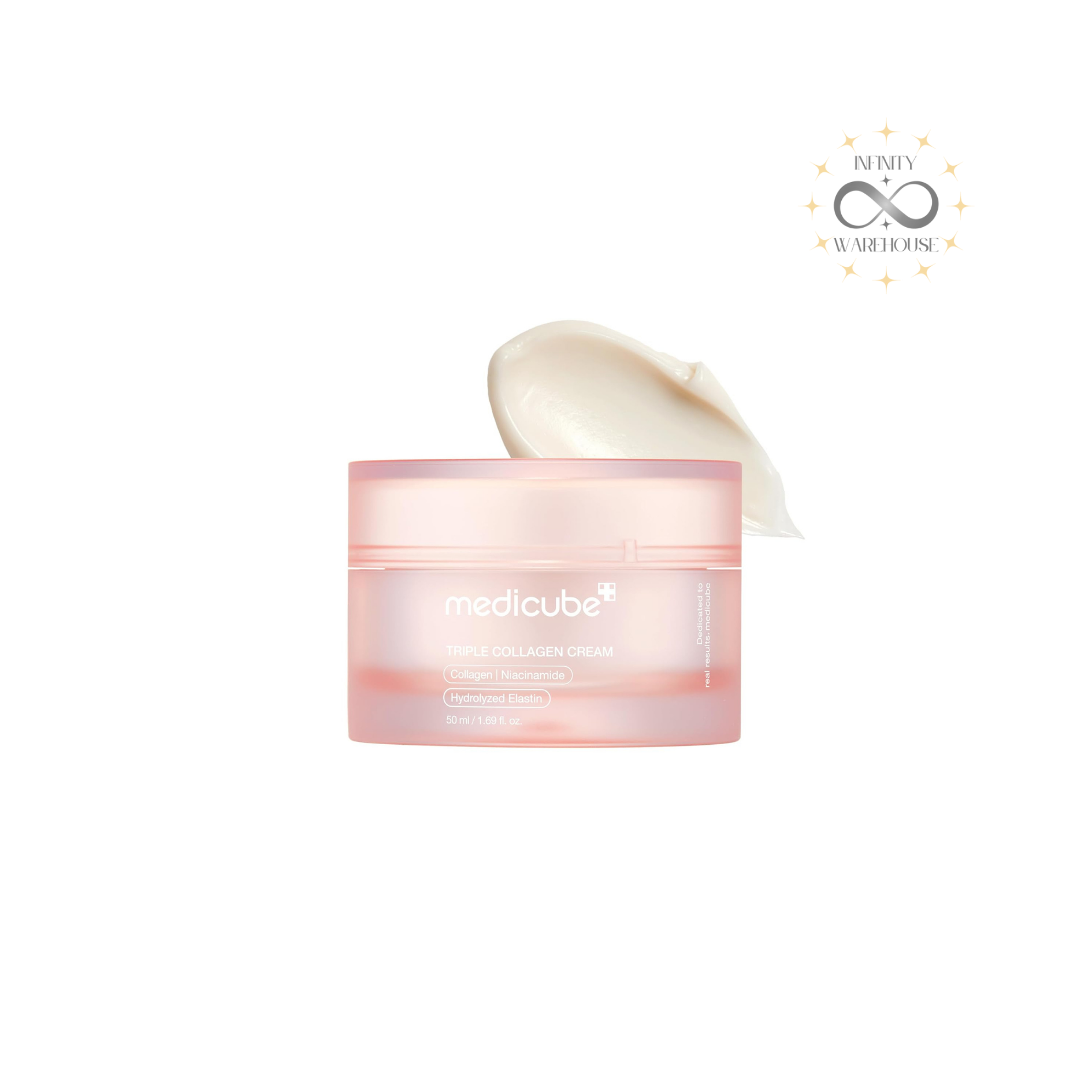 MEDICUBE Triple Collagen Cream 4.0 50ml with Triple Collagen Complex, hydrolyzed elastin from France, niacinamide, adenosine, hyaluronic acid and 16 patented ingredients for anti-aging, skin elasticity improvement, wrinkle reduction and pore care
