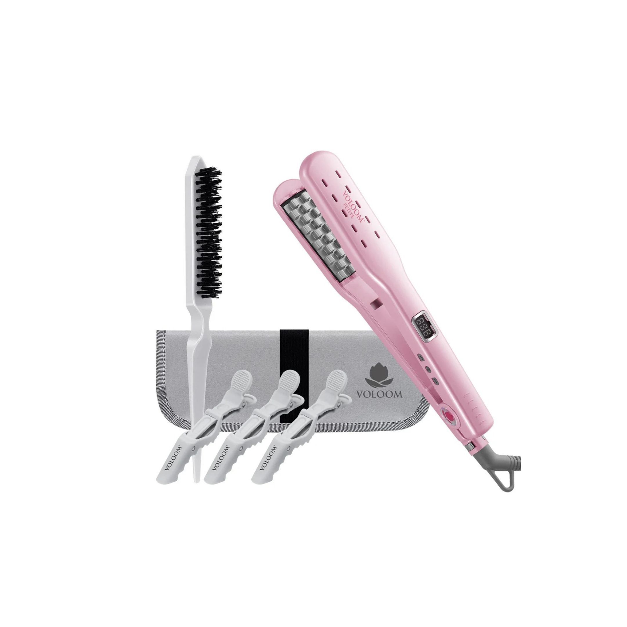 Voloom Petite 1-Inch Professional Volumizing Hair Iron | Increase Hair Volume, Ceramic Hair Volumizing Tool, Hair Waver | Adjustable Temperature, Swivel Cord, Auto Shut-Off, Lasting Volume