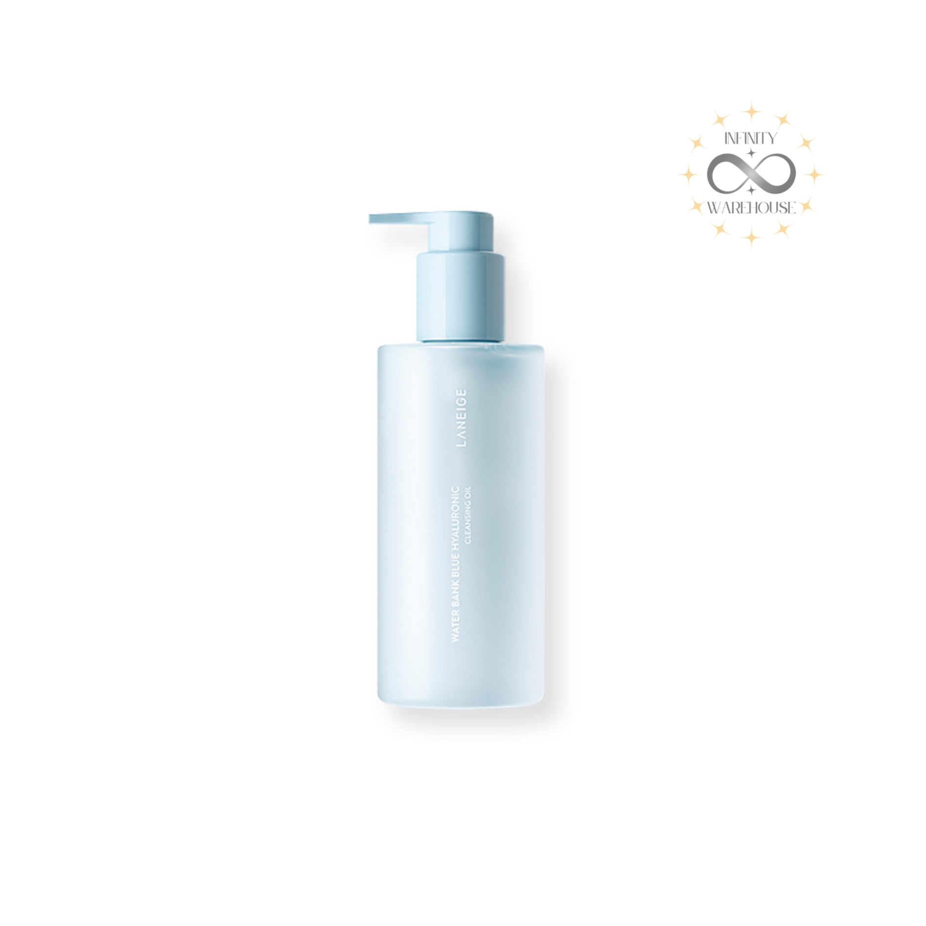 LANEIGE Water Bank Blue Hyaluronic Cleansing Oil 250ml with 1/2000 micro-sized blue hyaluronic acid, corn mint leaf extract, centella asiatica extract, coconut oil and lightweight emulsifying formula for waterproof makeup removal, pore cleansing and deep hydration
