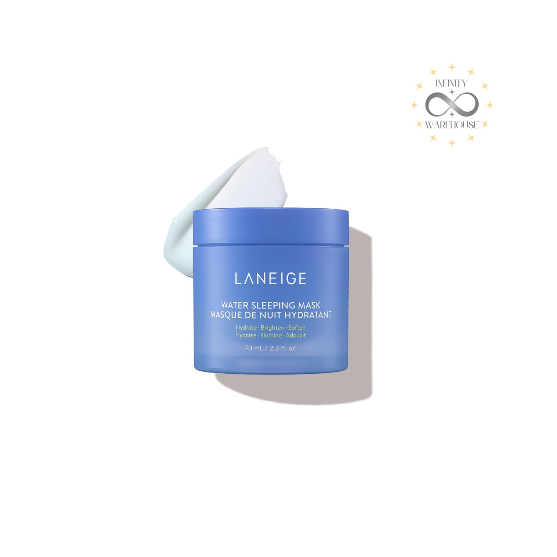 LANEIGE Water Sleeping Mask 70ml with 238 billion probiotics, green tea fermented lysate, squalane and Sleeping Microbiome technology for overnight hydration, skin barrier strengthening and brightening
